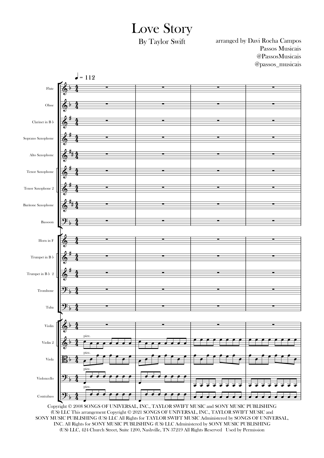 Love Story (arr. Davi Rocha Campos) by Taylor Swift Full Orchestra