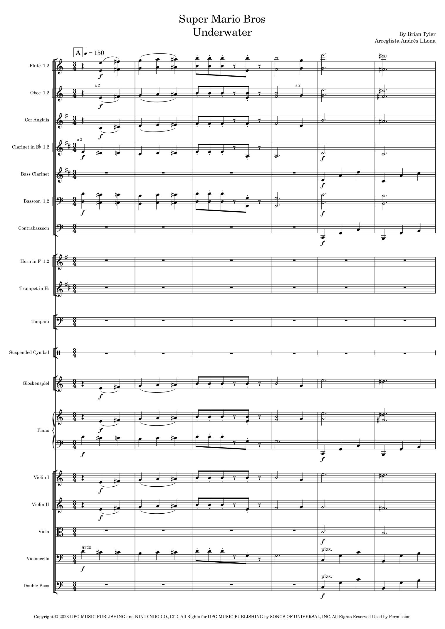 Super Mario Bros. Opus (arr. Andrés LLona) by Brian Tyler Full Orchestra