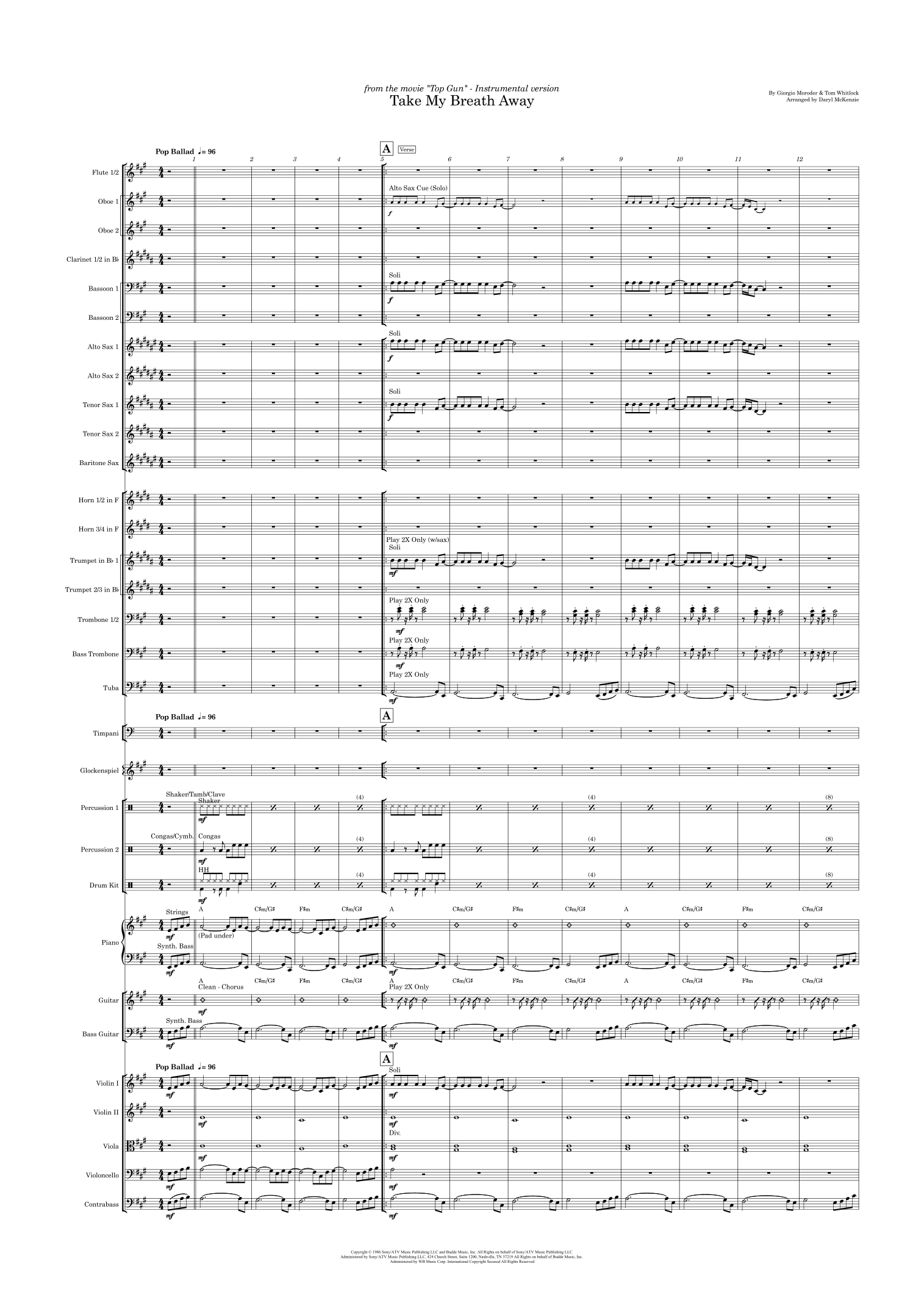 Take My Breath Away (Love Theme) (arr. Daryl McKenzie) by Berlin Full Orchestra - 预览