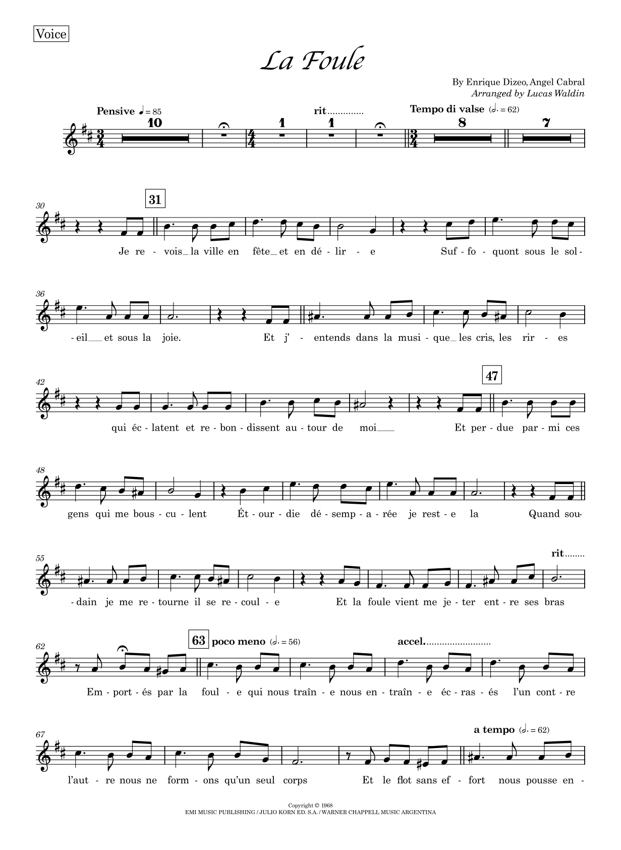 La Foule (arr. Lucas Waldin) by Angel Cabral 管弦乐团 - 预览