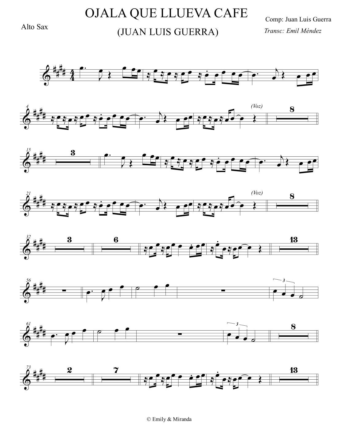 Ojalá que llueva café (arr. Emil Mendez) by Juan Luis Guerra Full Orchestra