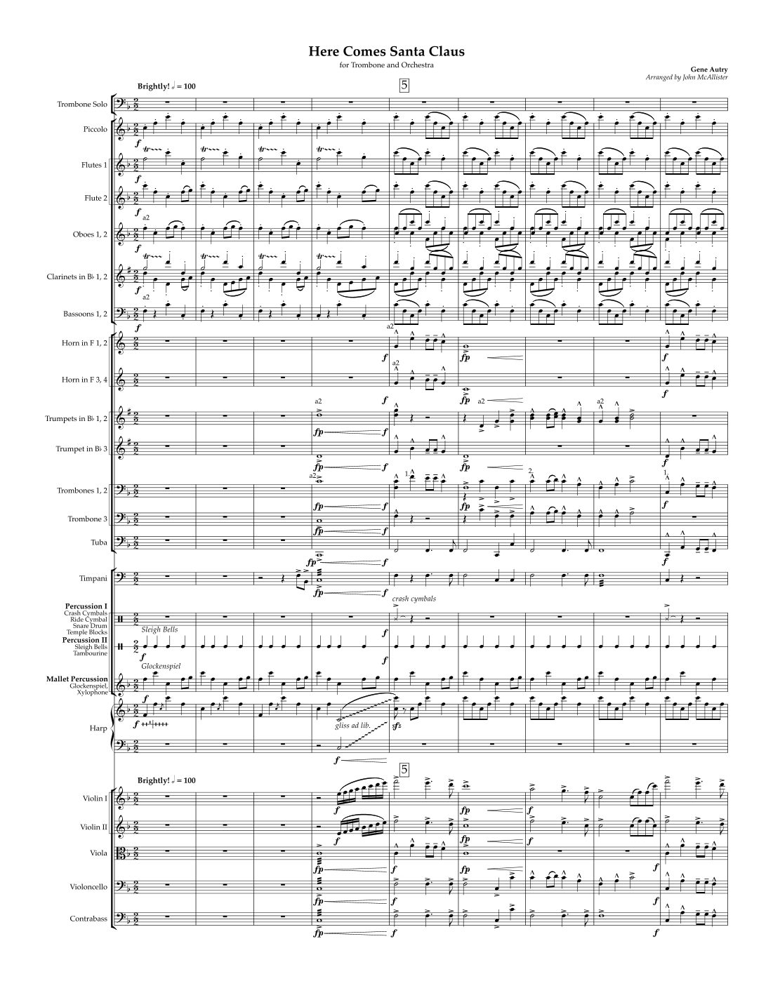 Here Comes Santa Claus (Right Down Santa Claus Lane) (arr. John McAllister) by Gene Autry 管弦乐团 - 预览