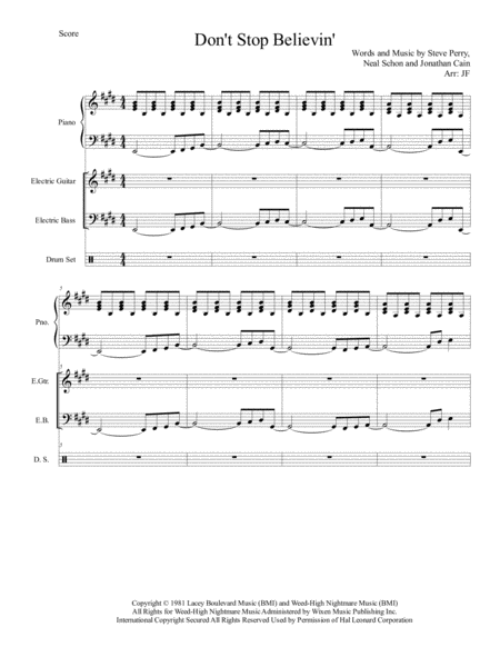 Don't Stop Believin' (arr. Jerremy Fender) Partition Digitale