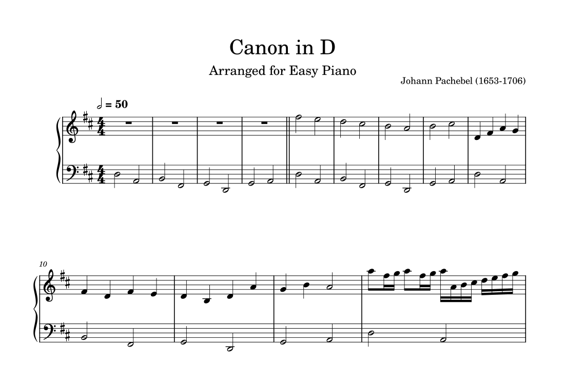Canon in D (Pachebel) - easy piano (arr. Piano Cat) by Johann Pachebel