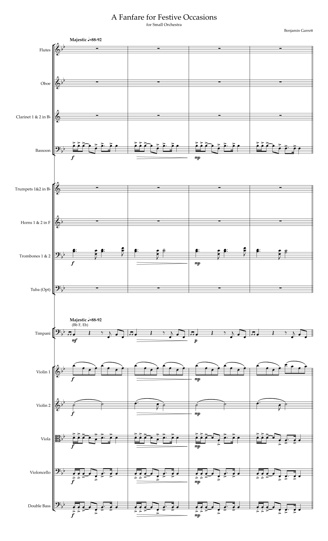 Fanfare for a Festive Occasion by Benjamin C Garrett Full Orchestra