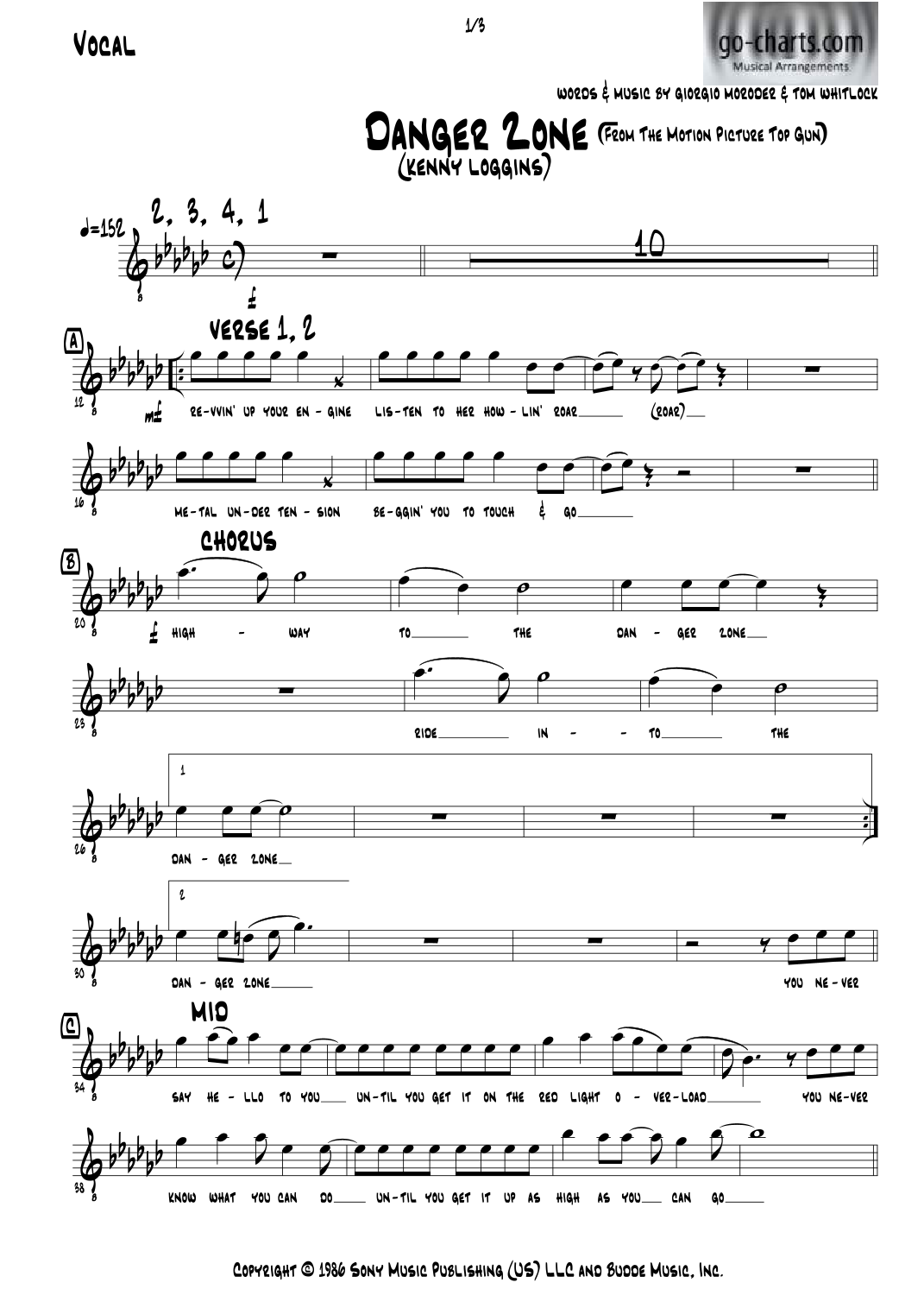 Danger Zone (arr. Andy Davidson go-charts.com) by Kenny Loggins 管弦乐团 - 预览