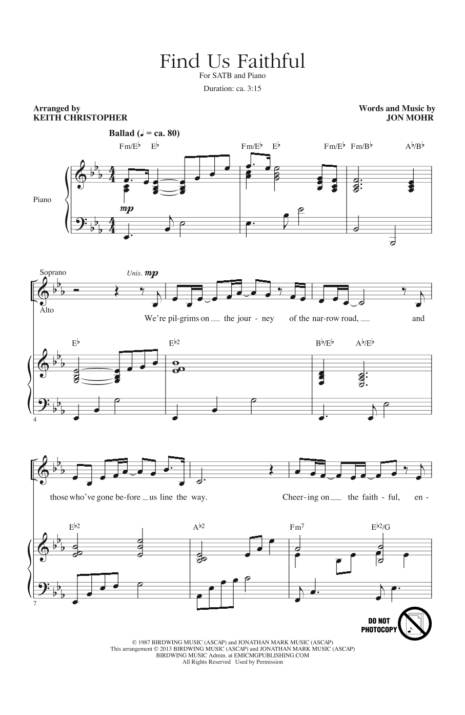 Find Us Faithful (arr. Keith Christopher) by Steve Green Sheet Music ...