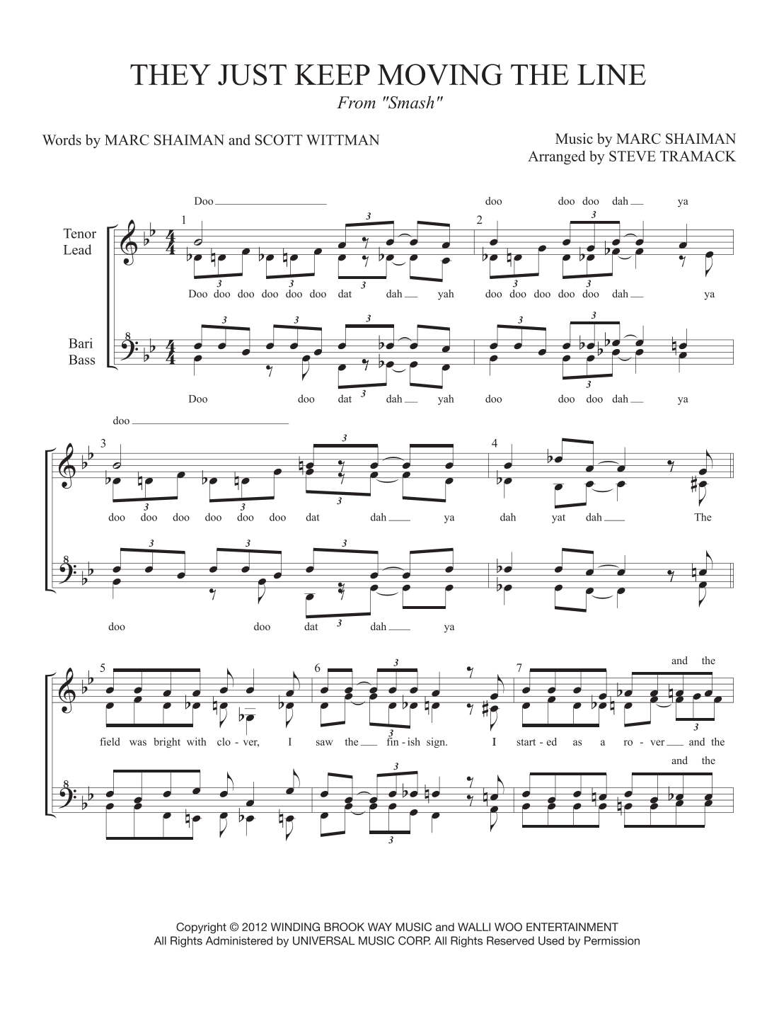 They Just Keep Moving The Line by Scott Wittman Sheet Music for SSAA ...