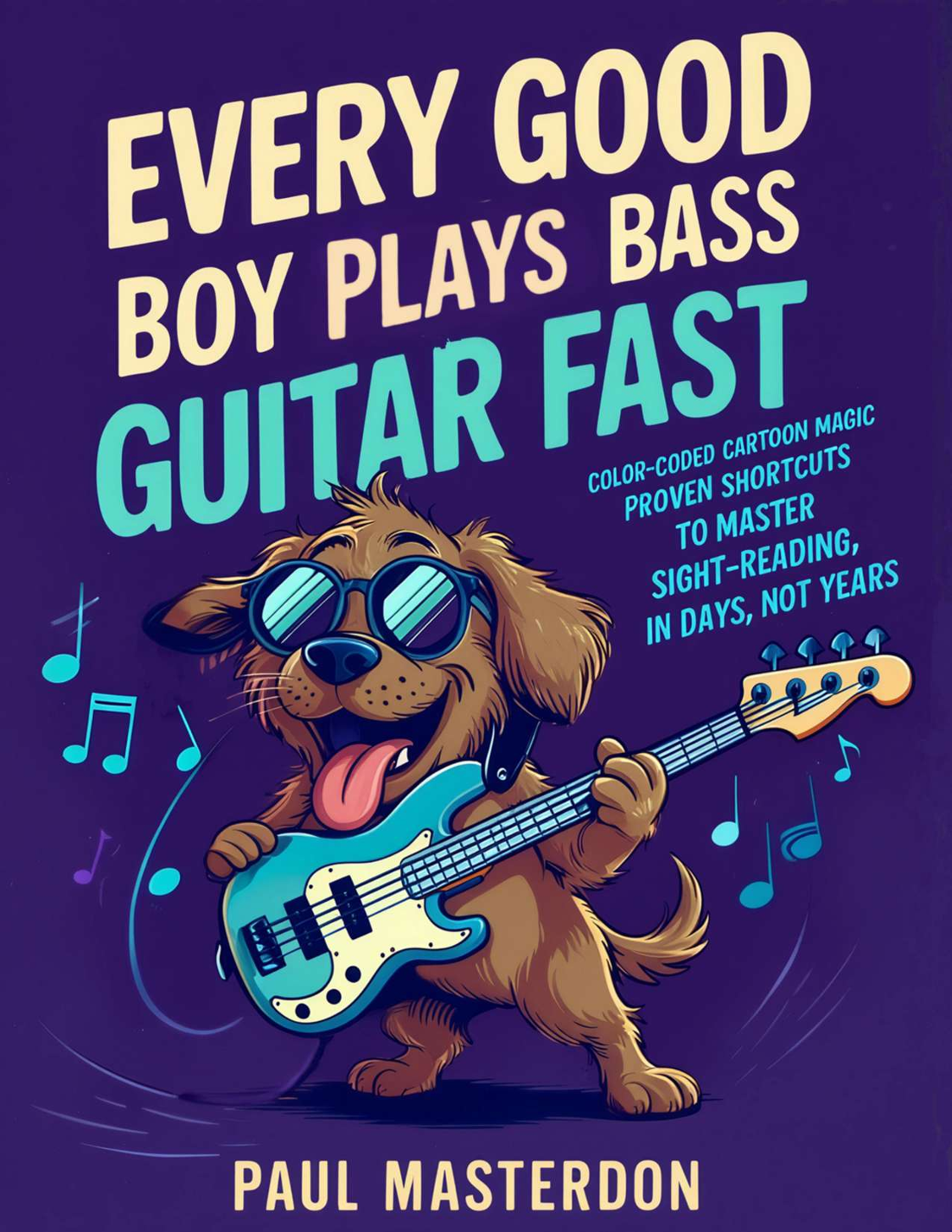 Every Good Boy Plays Bass Guitar Fast - Color-Coded Cartoon Magic ...
