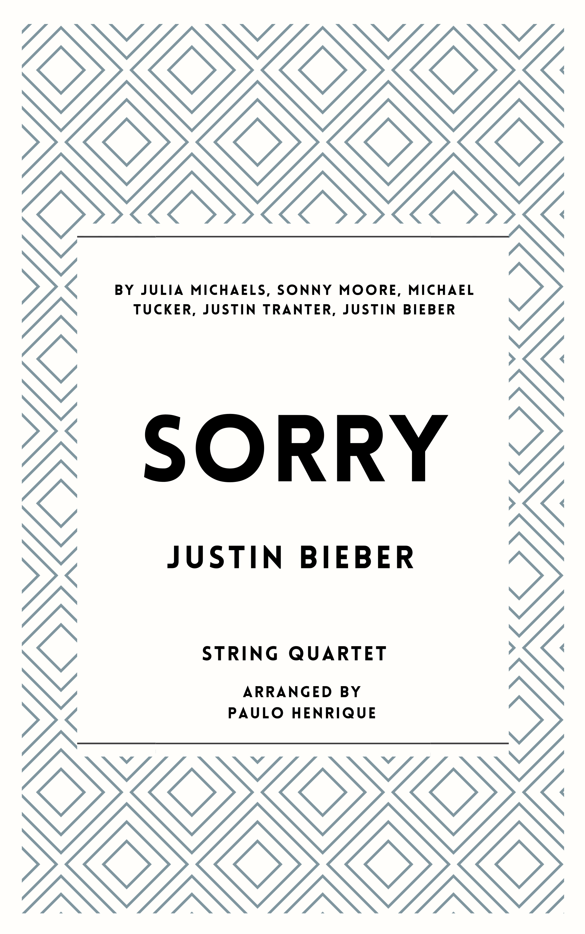 Sorry (arr. Paulo Henrique) by Justin Bieber Sheet Music for String ...