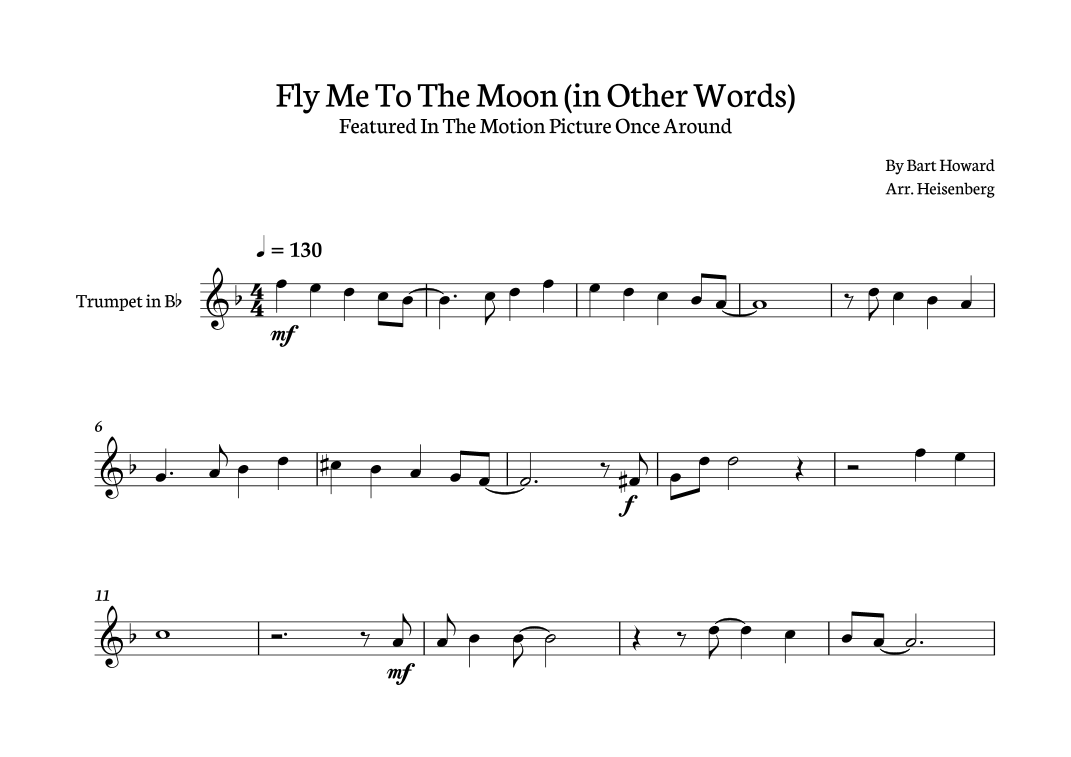 Fly Me To The Moon (in Other Words) (arr. Heisenberg) Digital Sheet Music