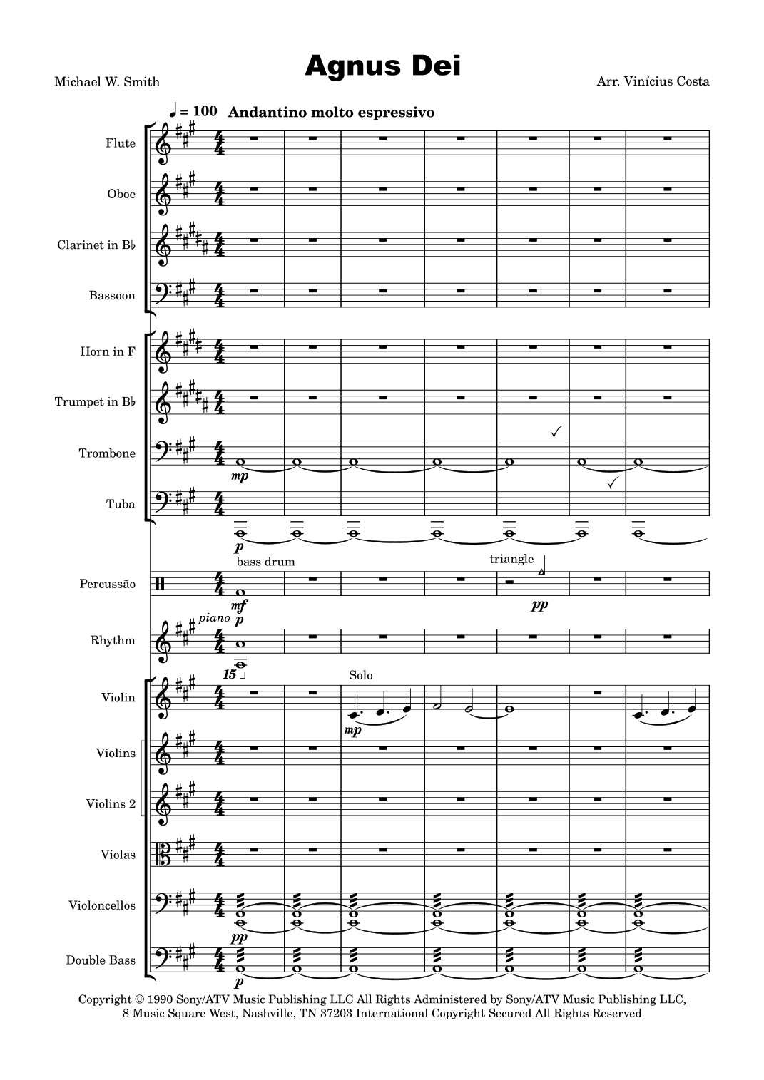 Agnus Dei (arr. Vinícius Costa) by Michael W. Smith Full Orchestra