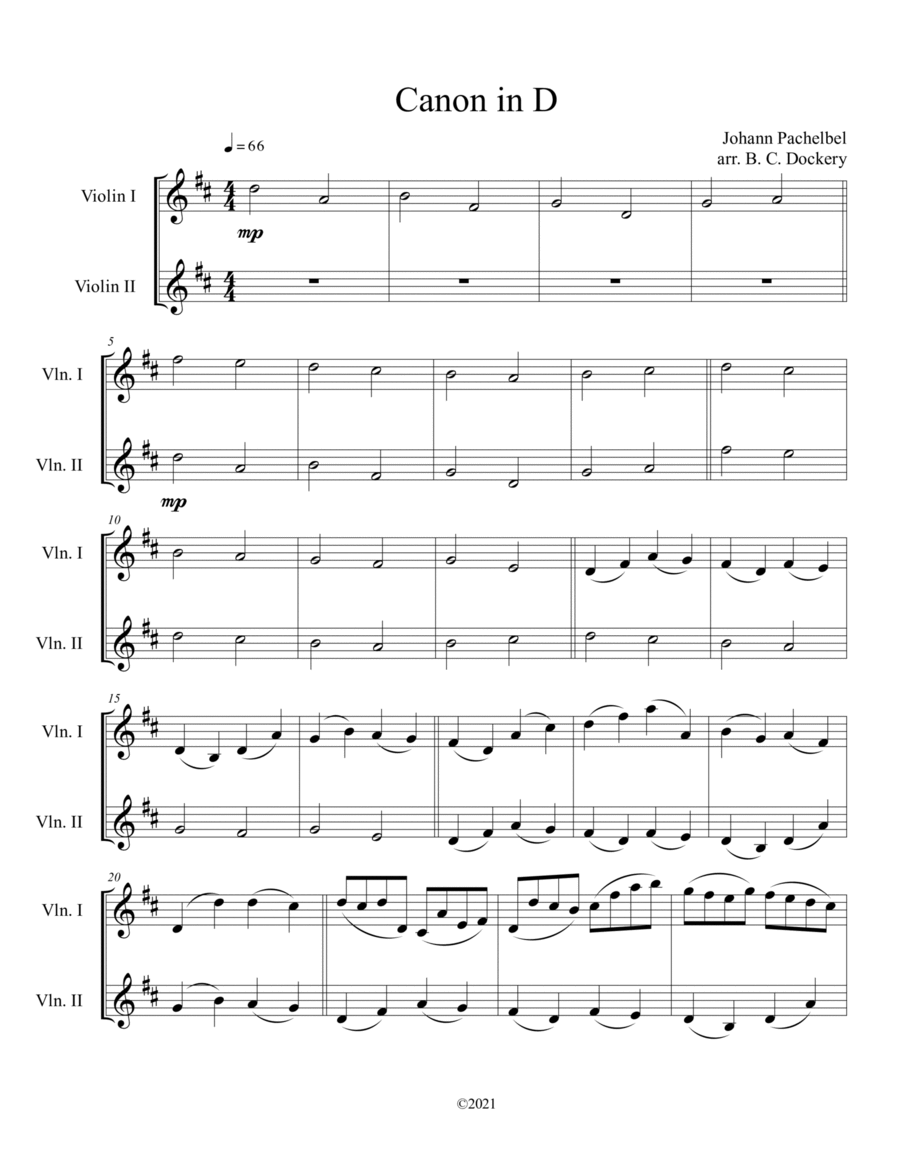 Pachelbel Canon Violin