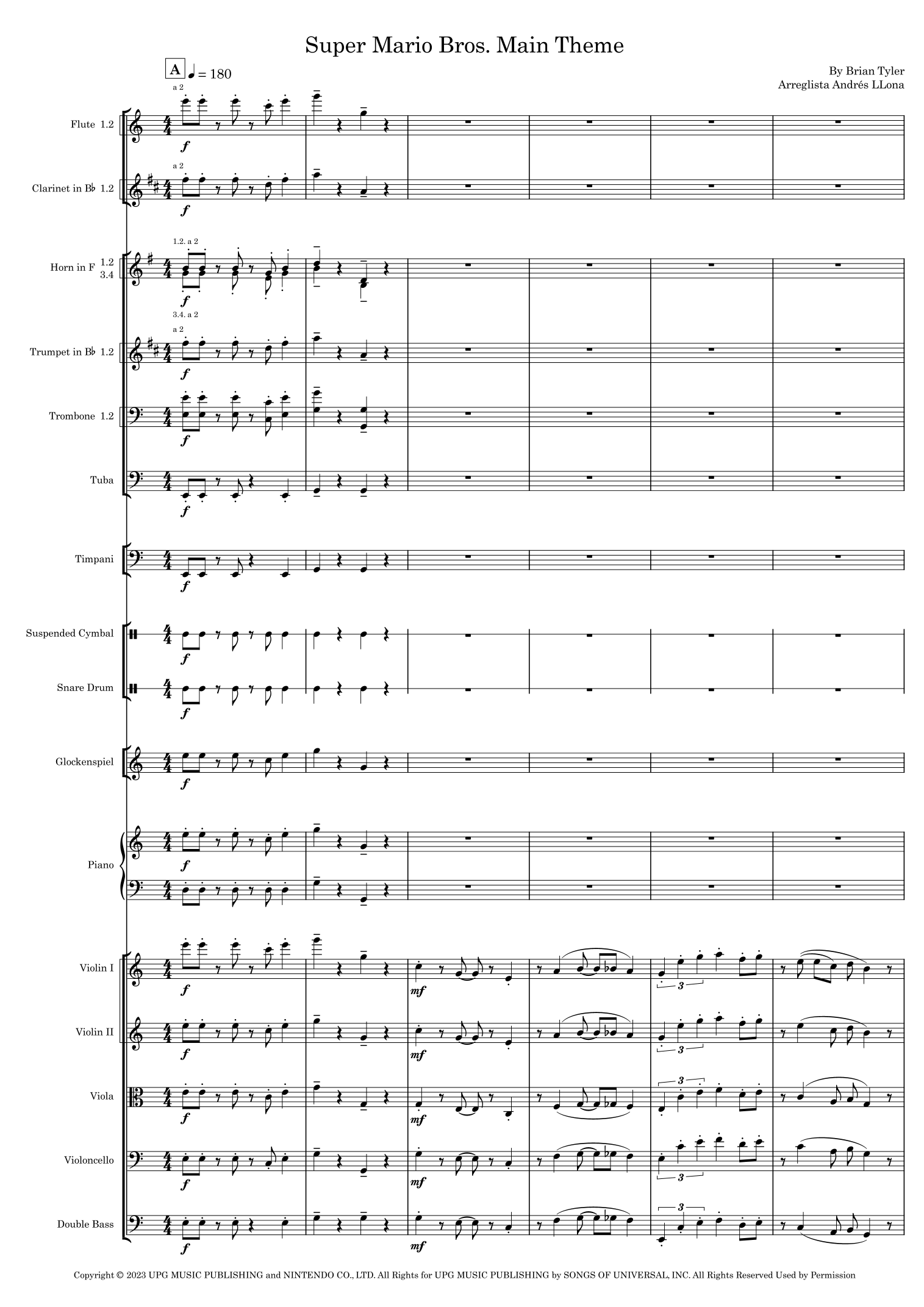 Super Mario Bros. Opus (arr. Andrés LLona) by Brian Tyler Full Orchestra (管弦乐团) - 预览