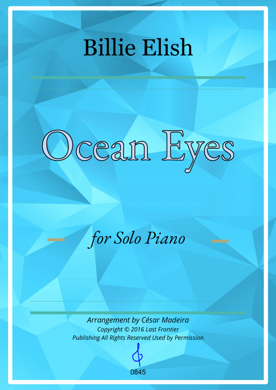 Ocean Eyes Sheet Music Billie Eilish Piano Solo