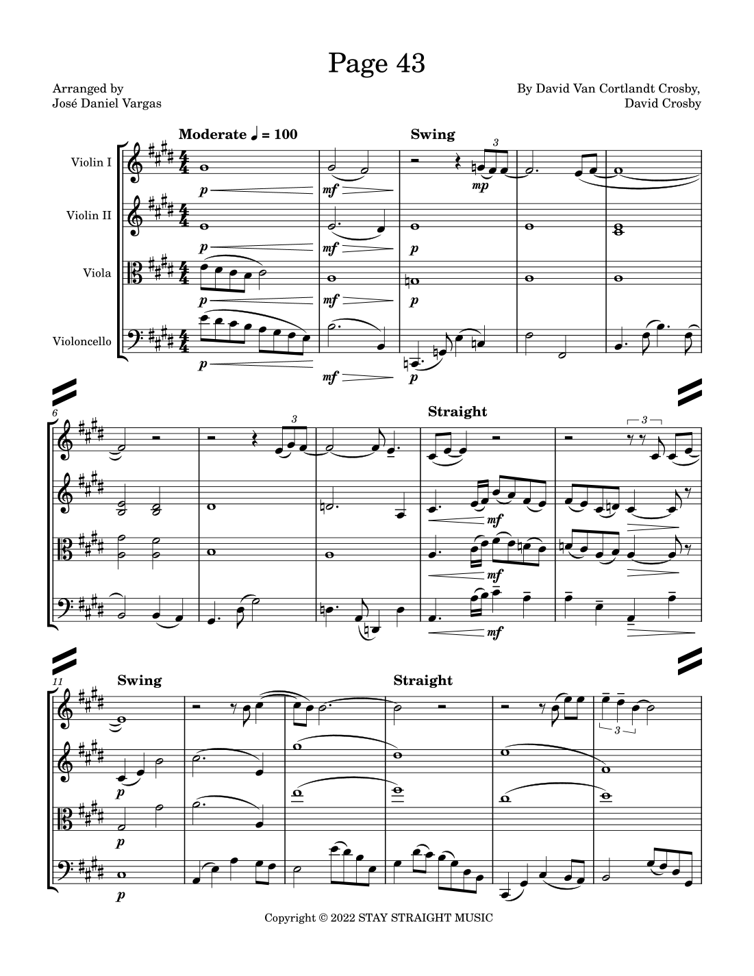 Page 43 (arr. José Daniel Vargas) Sheet Music David Van Cortlandt