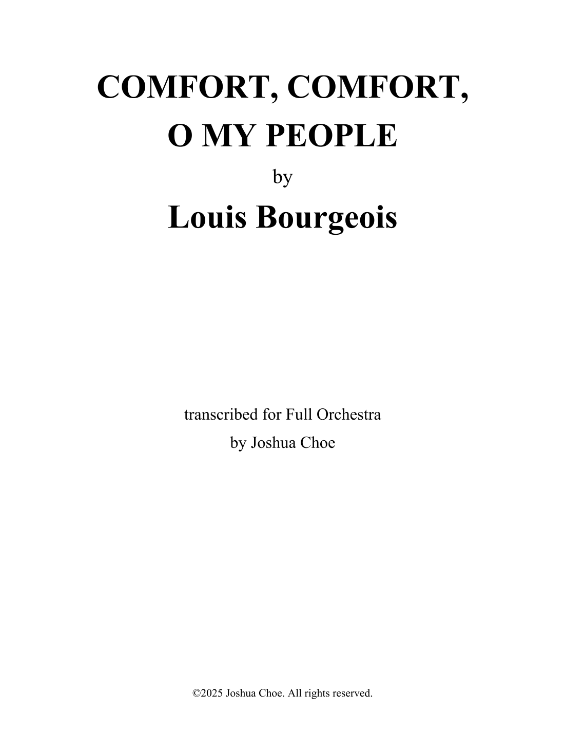 Comfort, Comfort, O My People (arr. JMJ Arrangements) by Louis Bourgeois 管弦乐团 - 预览