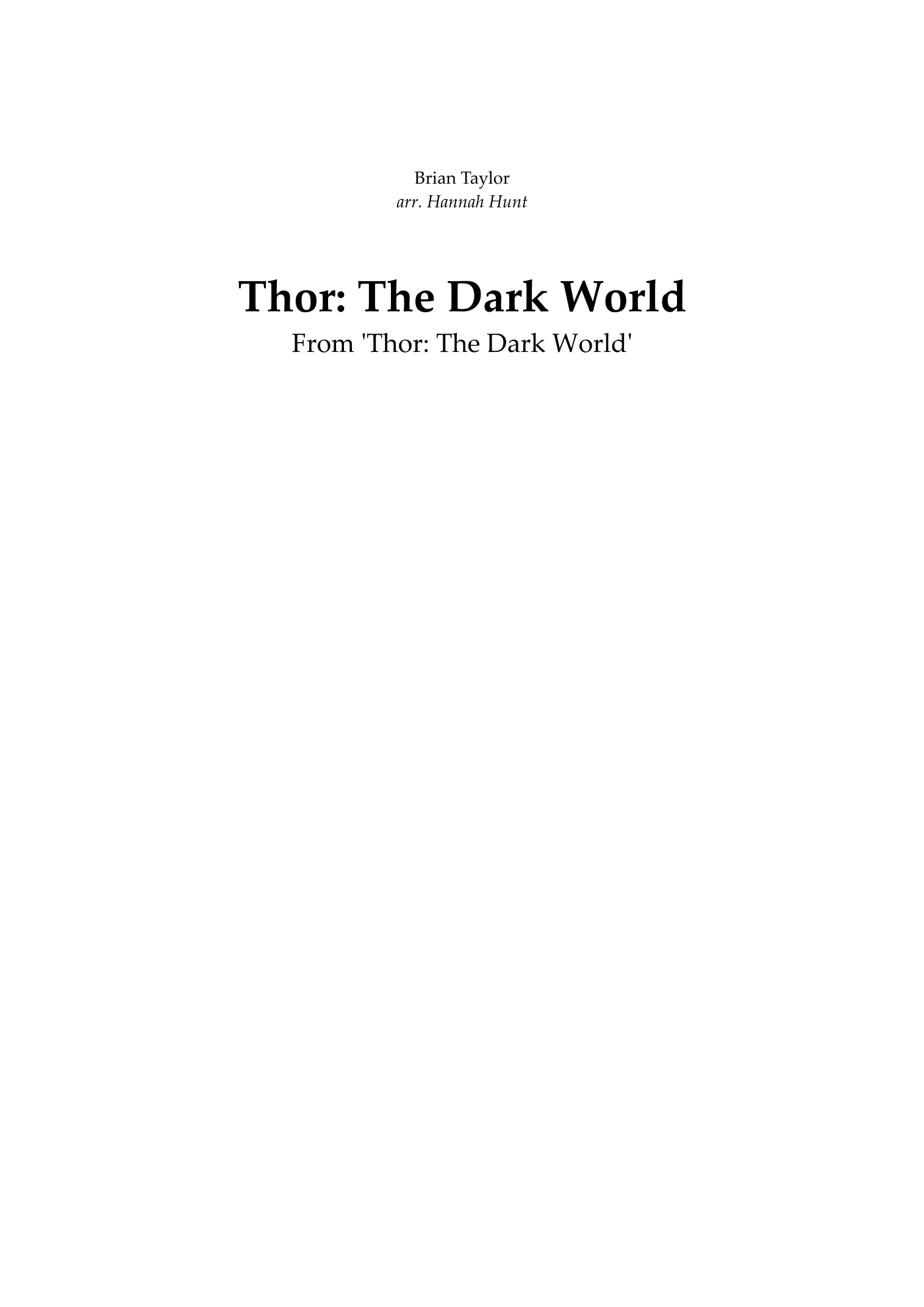 Thor: The Dark World (arr. Hannah Hunt) by Brian Theodore Tyler 管弦乐团 - 预览