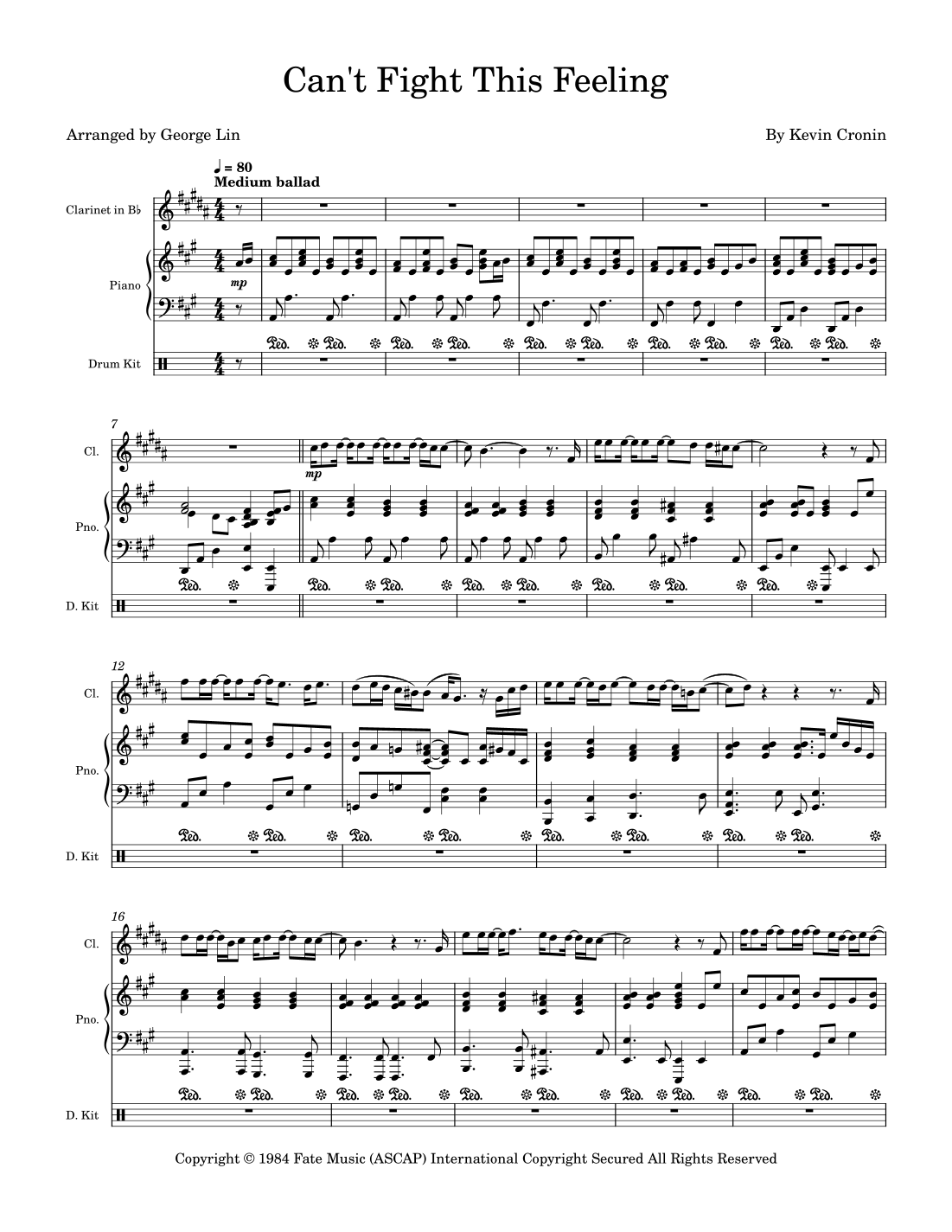 George Lin Singer Can't Fight This Feeling (arr. George Lin) por REO Speedwagon ...