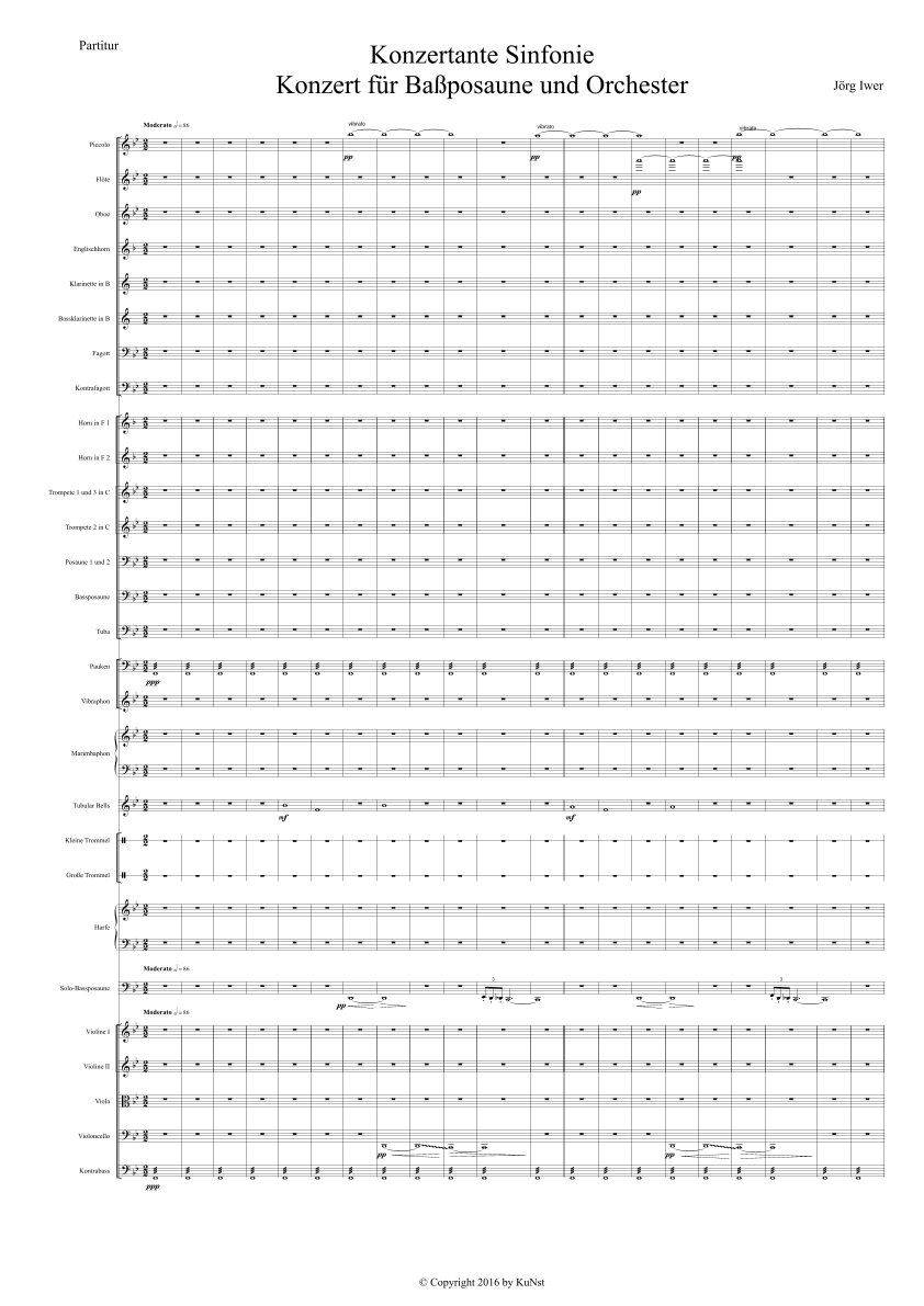 Konzertante Symphonie für Bassposaune und Orchester - Score Only by Thomas Leyendecker Full Orchestra