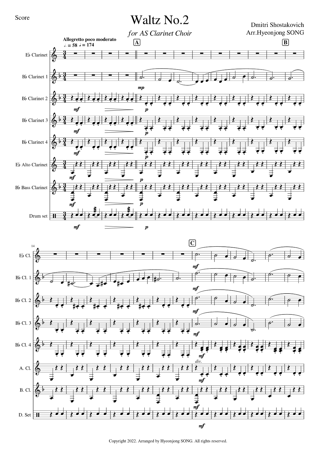Waltz No.2 (from Jazz Suite No.2) for Choir Sheet Music