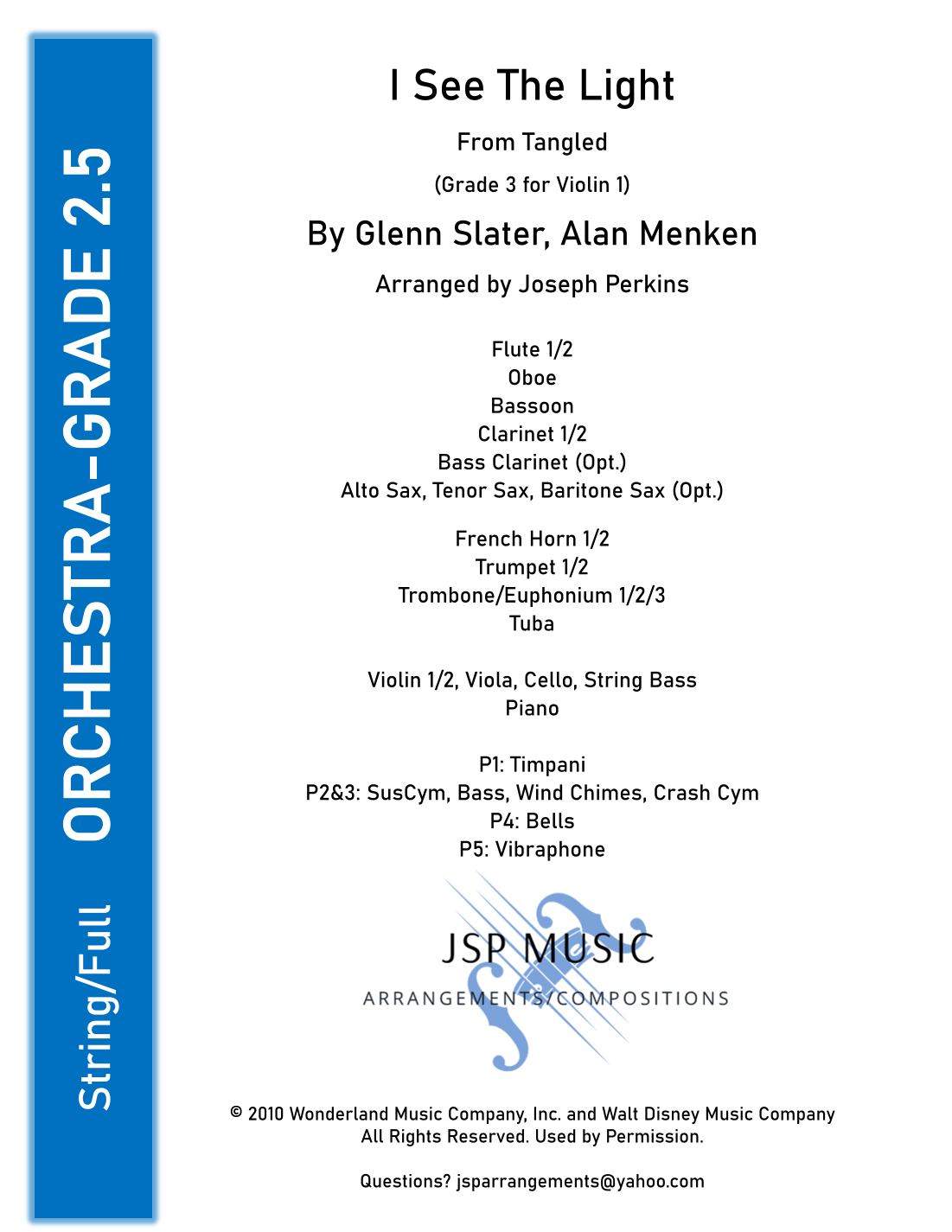 I See The Light (arr. Joseph Perkins) by Alan Menken Full Orchestra