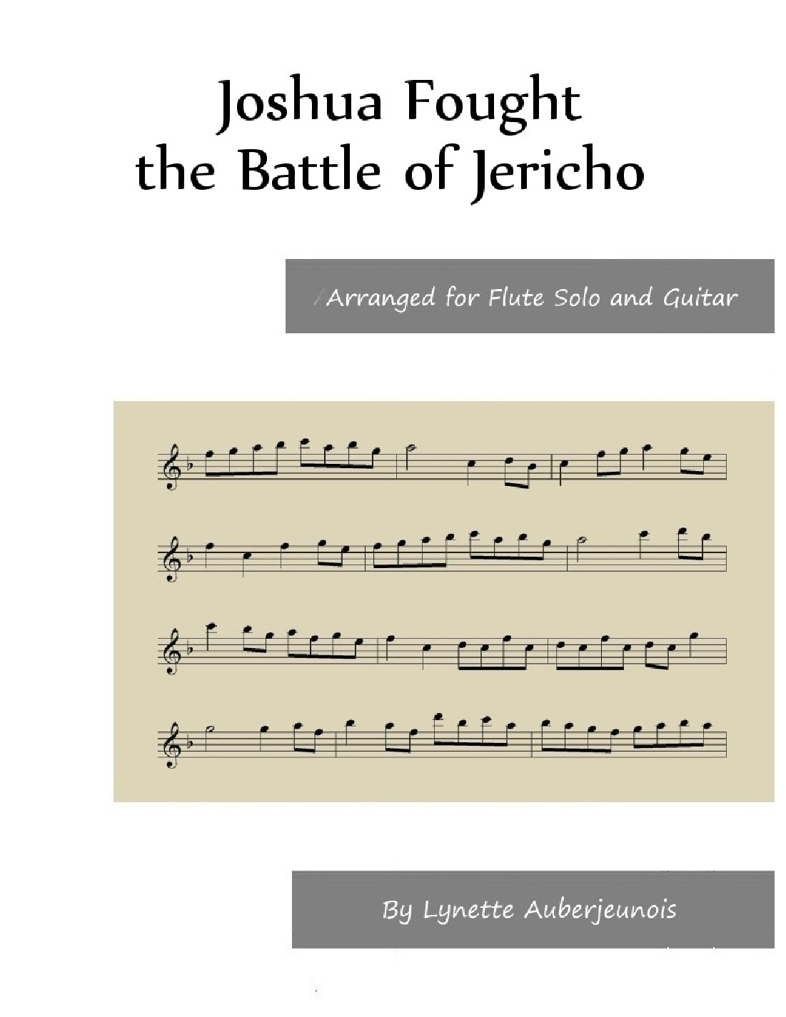 Joshua Fought the Battle of Jericho Flute Solo with Guitar Chords