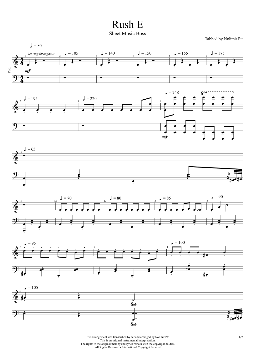 Rush E by Shëet Music Boss Sheet Music for Piano Solo at Sheet Music Direct