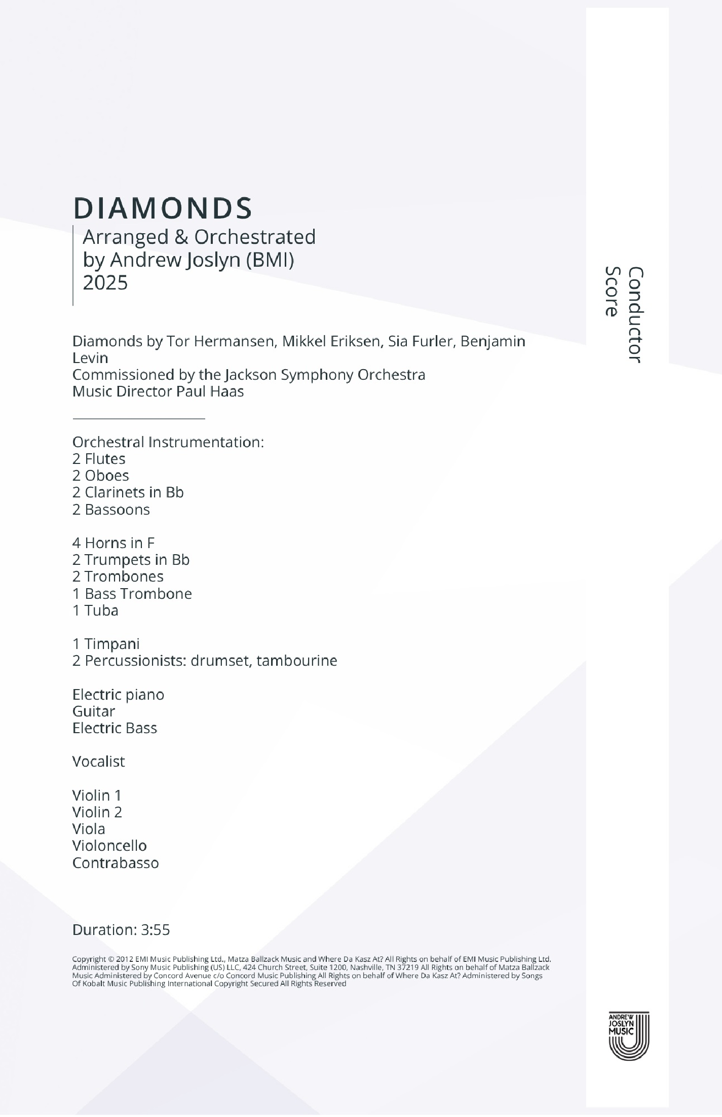 Diamonds (arr. Andrew Joslyn) by Rihanna 管弦乐团 - 预览
