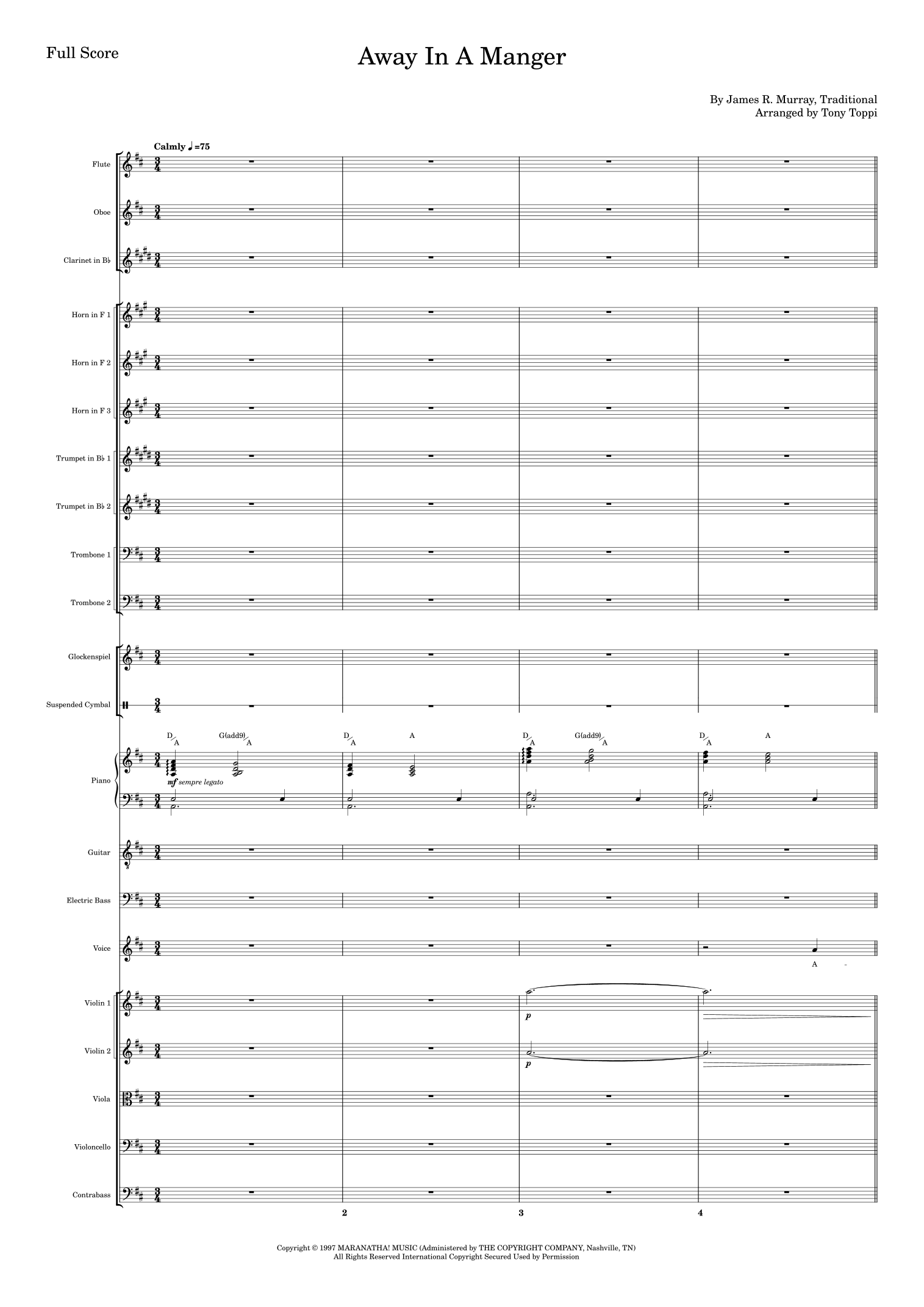 Away In A Manger (arr. Tony Toppi) by Traditional 管弦乐团 - 预览