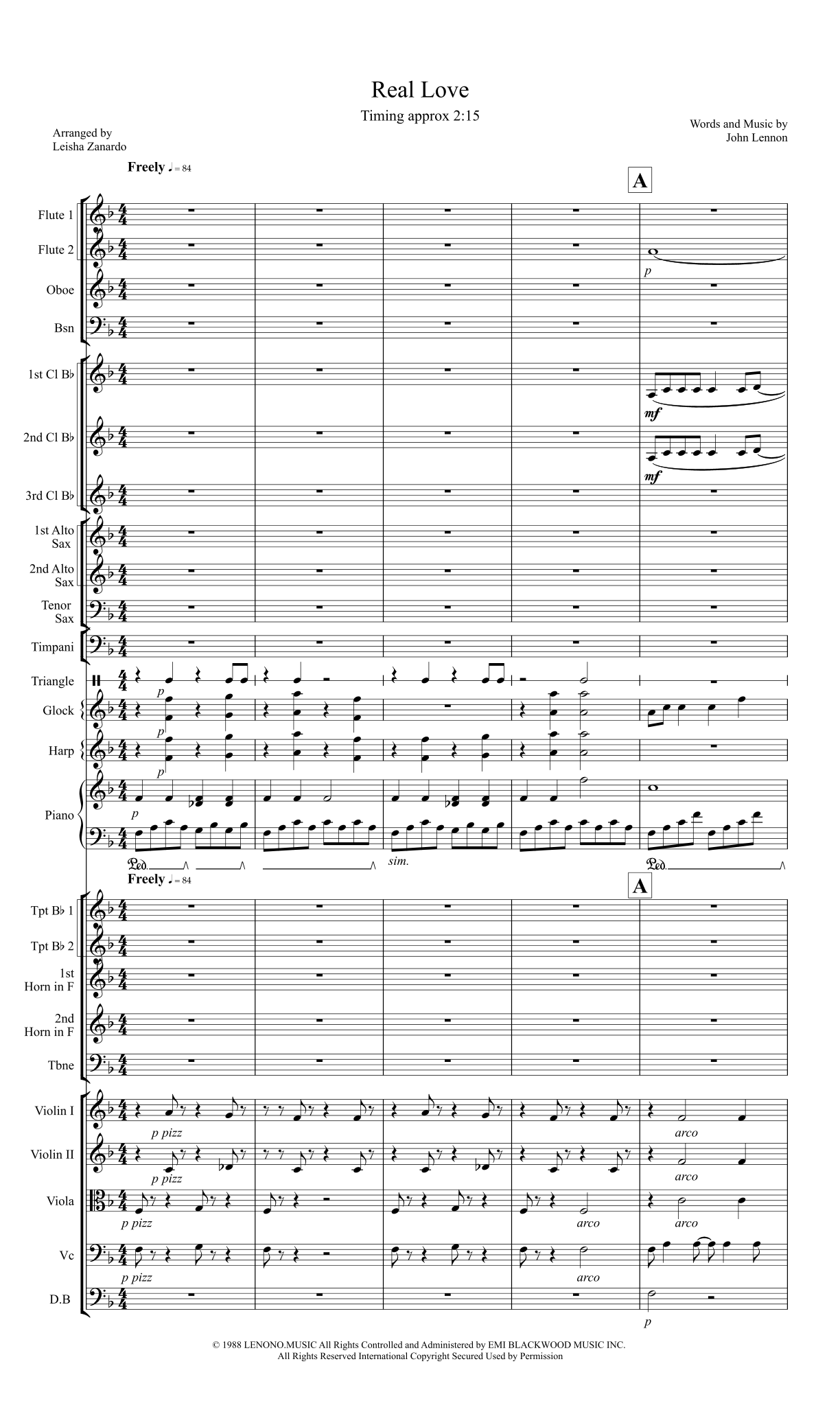 Real Love (arr. Leisha Zanardo) by The Beatles 管弦乐团 - 预览