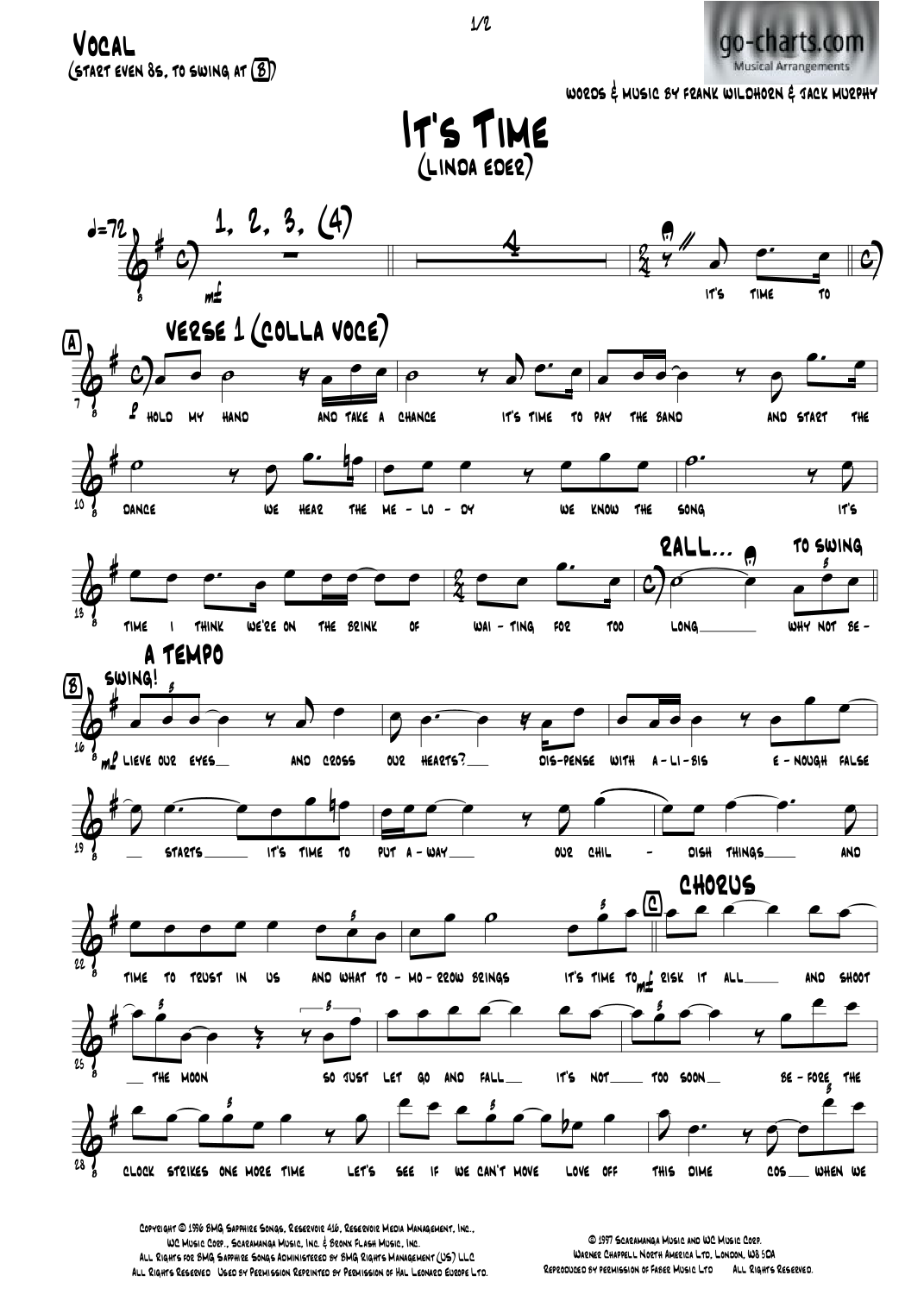 It's Time (arr. Andy Davidson go-charts.com) by Jack Murphy 管弦乐团 - 预览