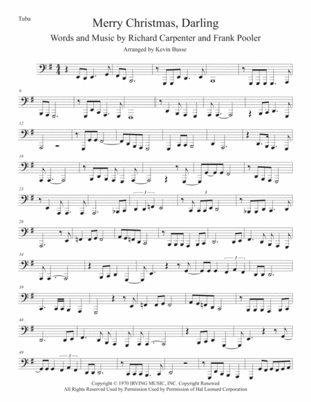 Merry Christmas, Darling (arr. Kevin Busse) Partituras Digitales