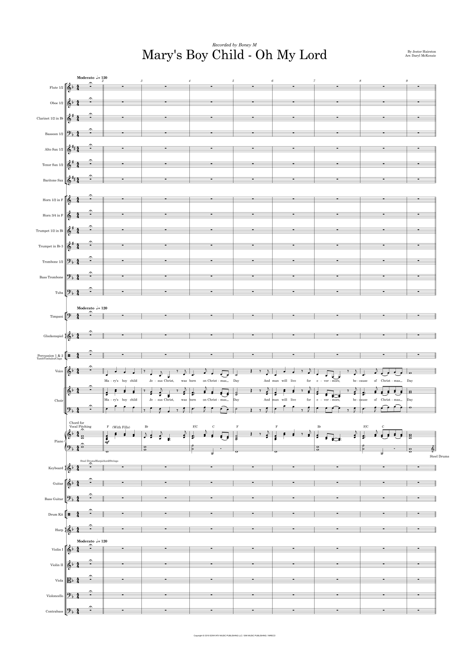Mary's Boy Child (arr. Daryl McKenzie) by Jester Hairston 管弦乐团 - 预览