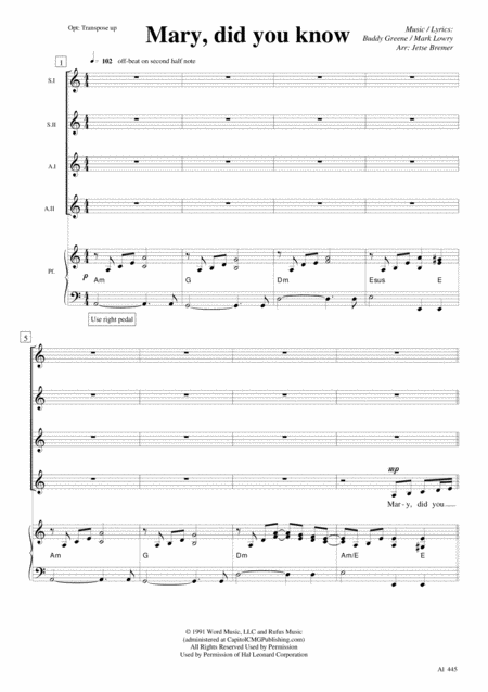 Mary, Did You Know? (arr. Jetse Bremer) Digital Sheet Music