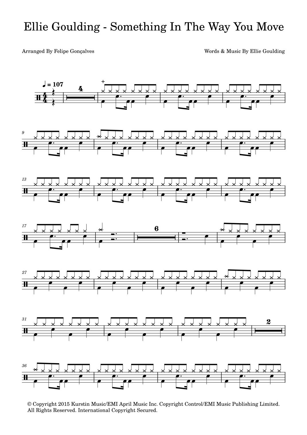 Something In The Way You Move (arr. The Ninja) by Ellie Goulding Sheet ...