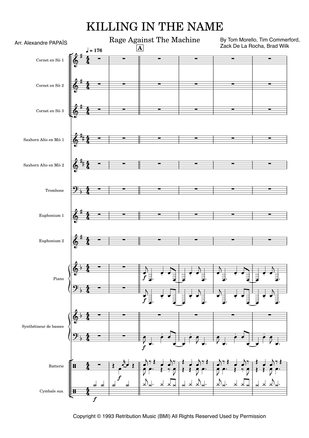 Killing In The Name (arr. Alexandre PAPAÏS) by Rage Against The Machine 管弦乐团 - 预览
