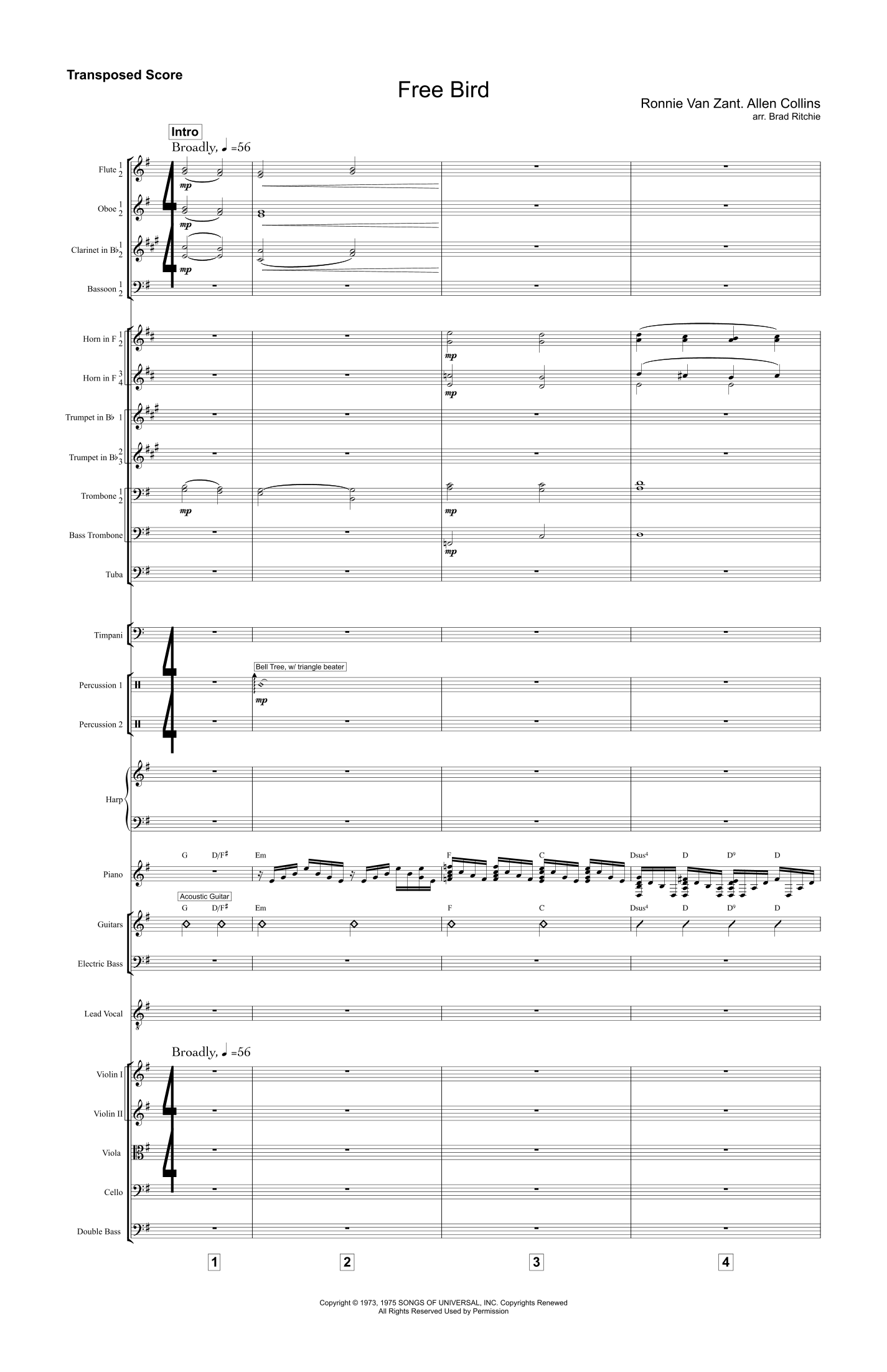 Free Bird (arr. Brad Ritchie) by Lynyrd Skynyrd Full Orchestra