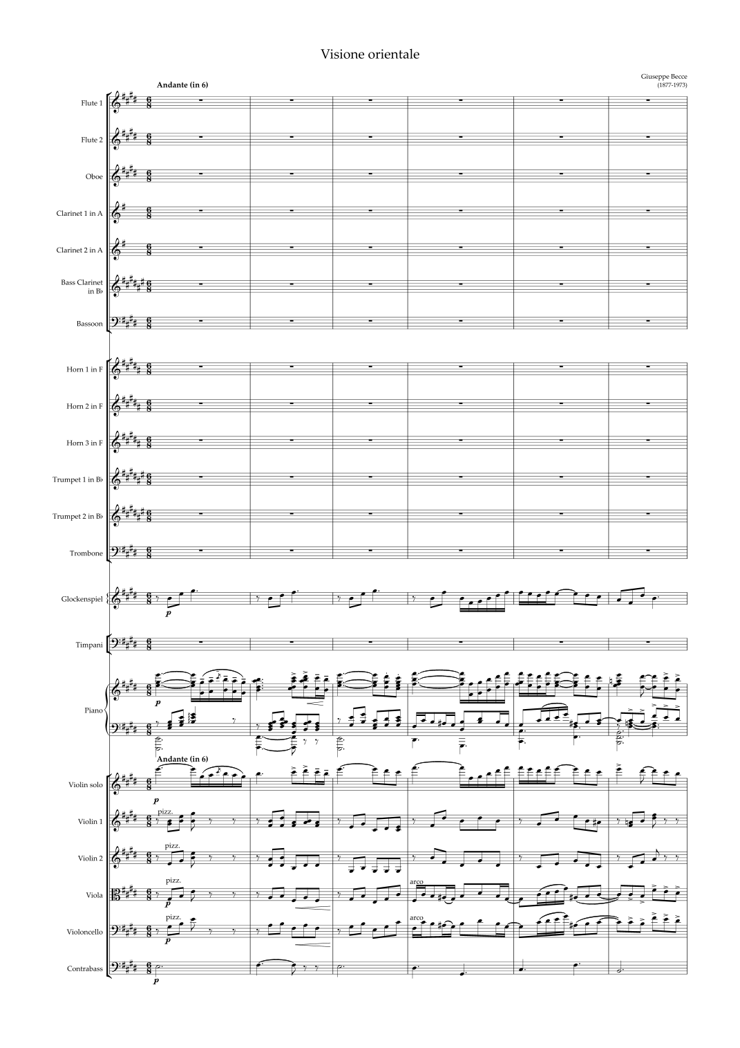 Visione orientale by Giuseppe Becce Full Orchestra