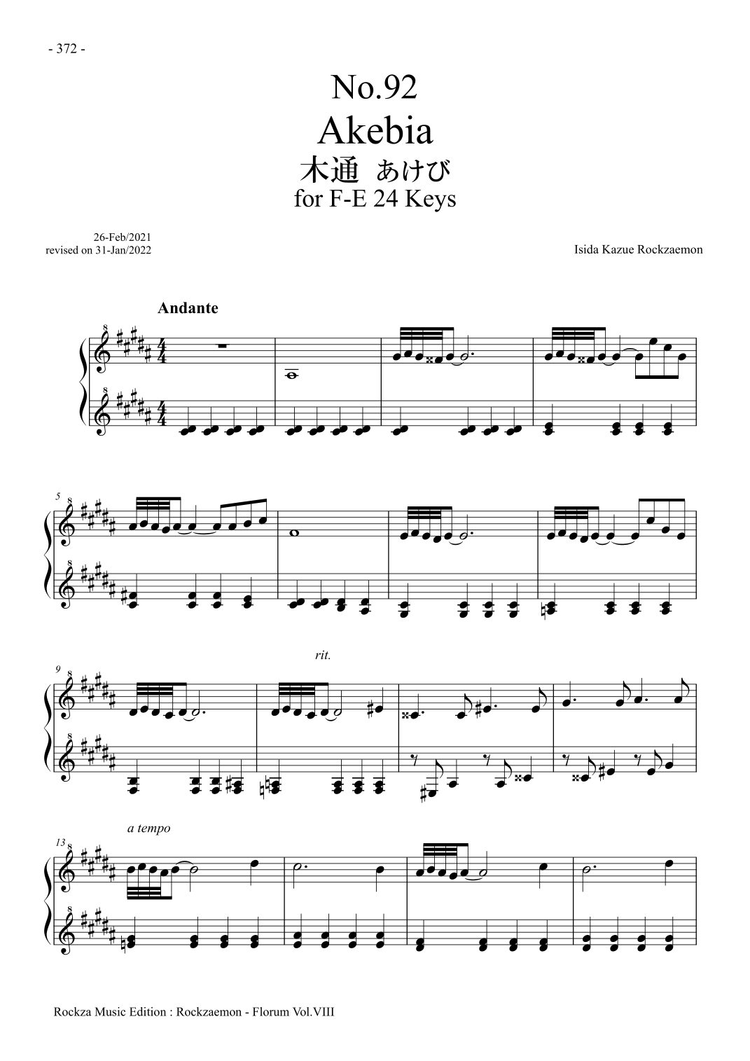 Prelude for Celesta "Florum", No.92 Partituras Digitales