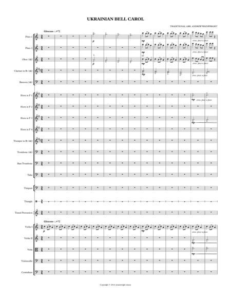 Ukrainian Bell Carol (arr. Andrew Wainwright) by Traditional Full Orchestra