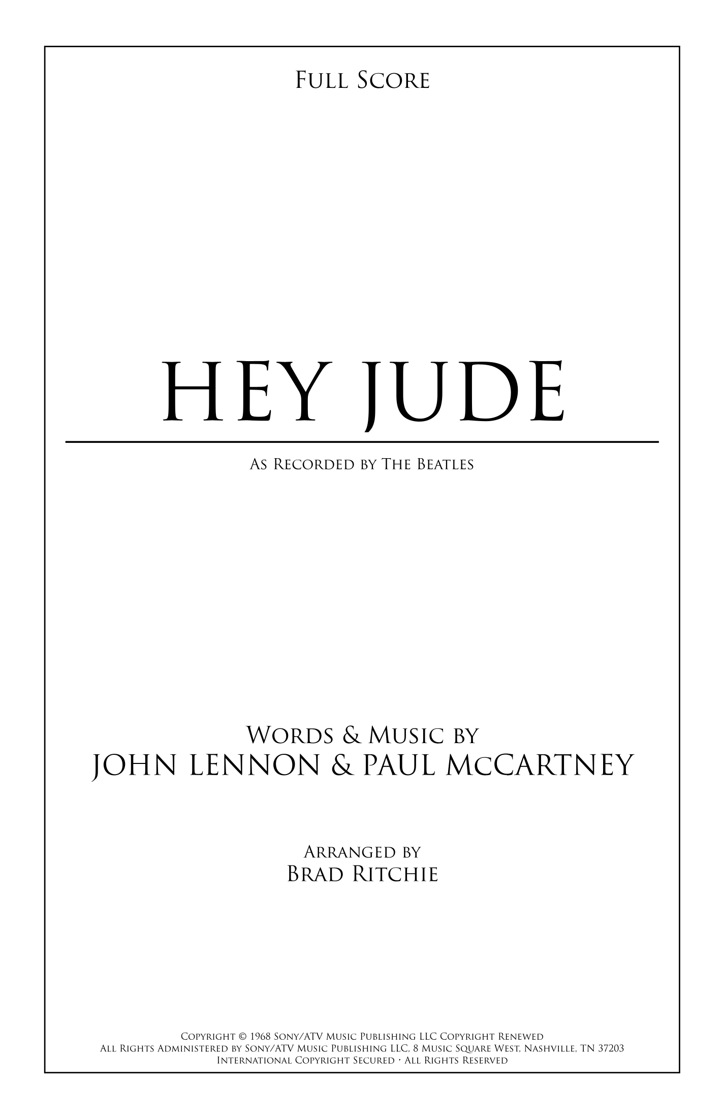 Hey Jude (arr. Brad Ritchie) by The Beatles 管弦乐团 - 预览