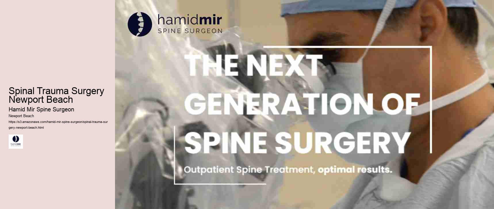 Spinal Trauma Surgery Newport Beach