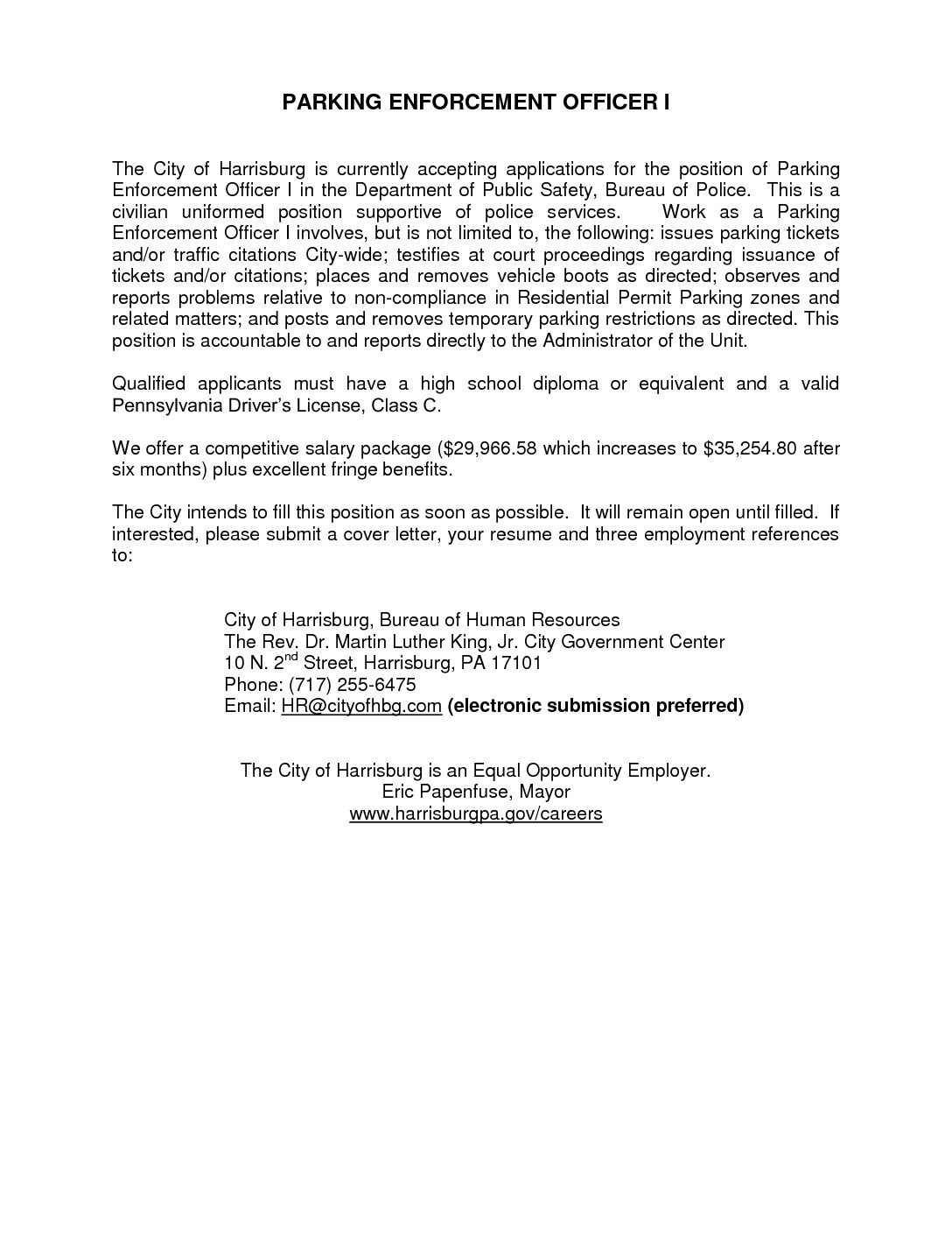 PARKING-ENFORCEMENT-OFFICER-I - City of Harrisburg