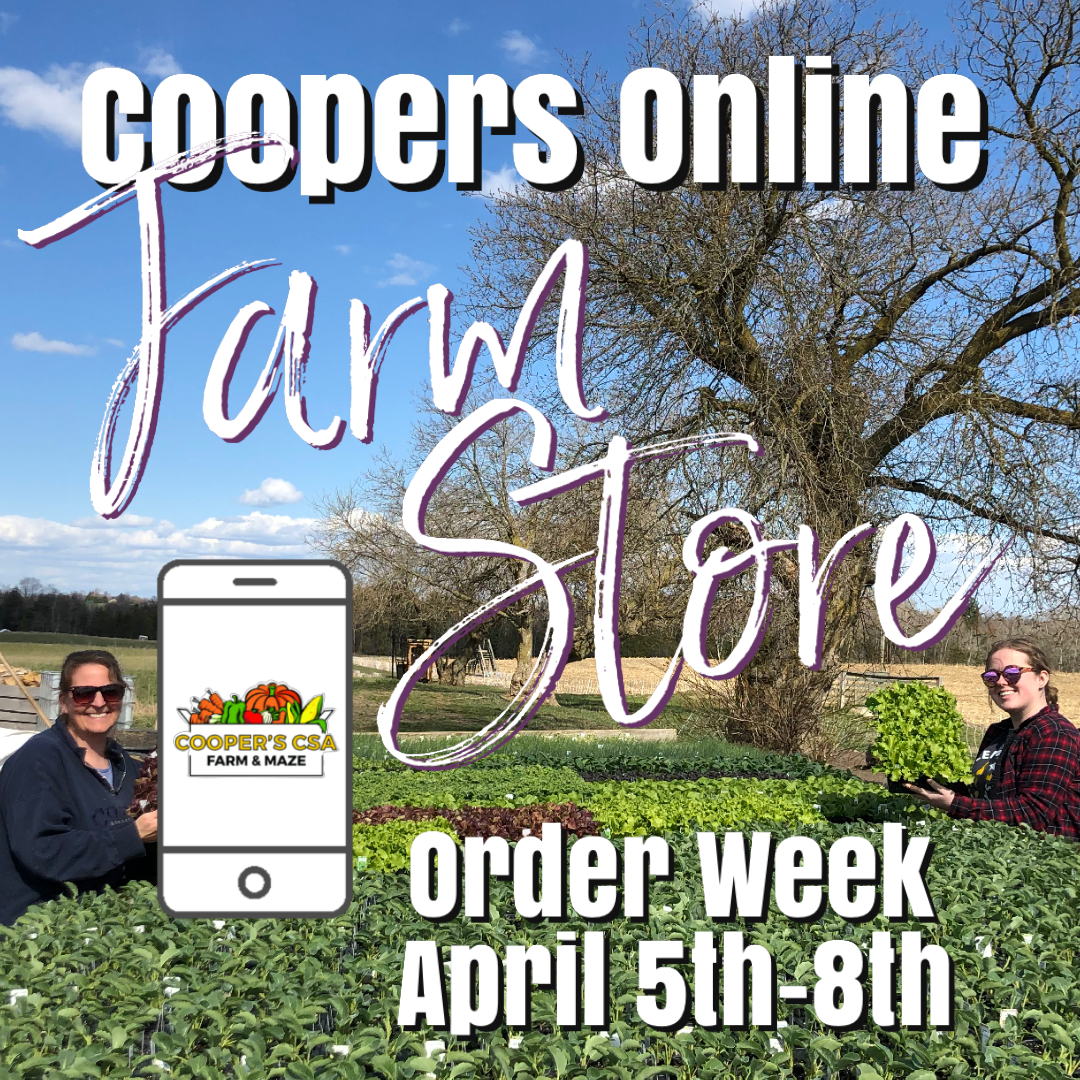 Coopers CSA Online FarmStore Order week April 5th8th Farm