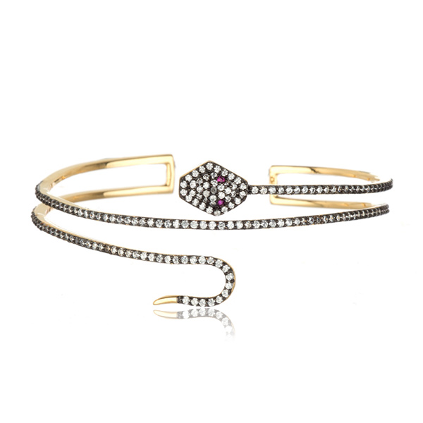 Marcia Moran Gunmetal Snake Bangle HAUTEheadquarters