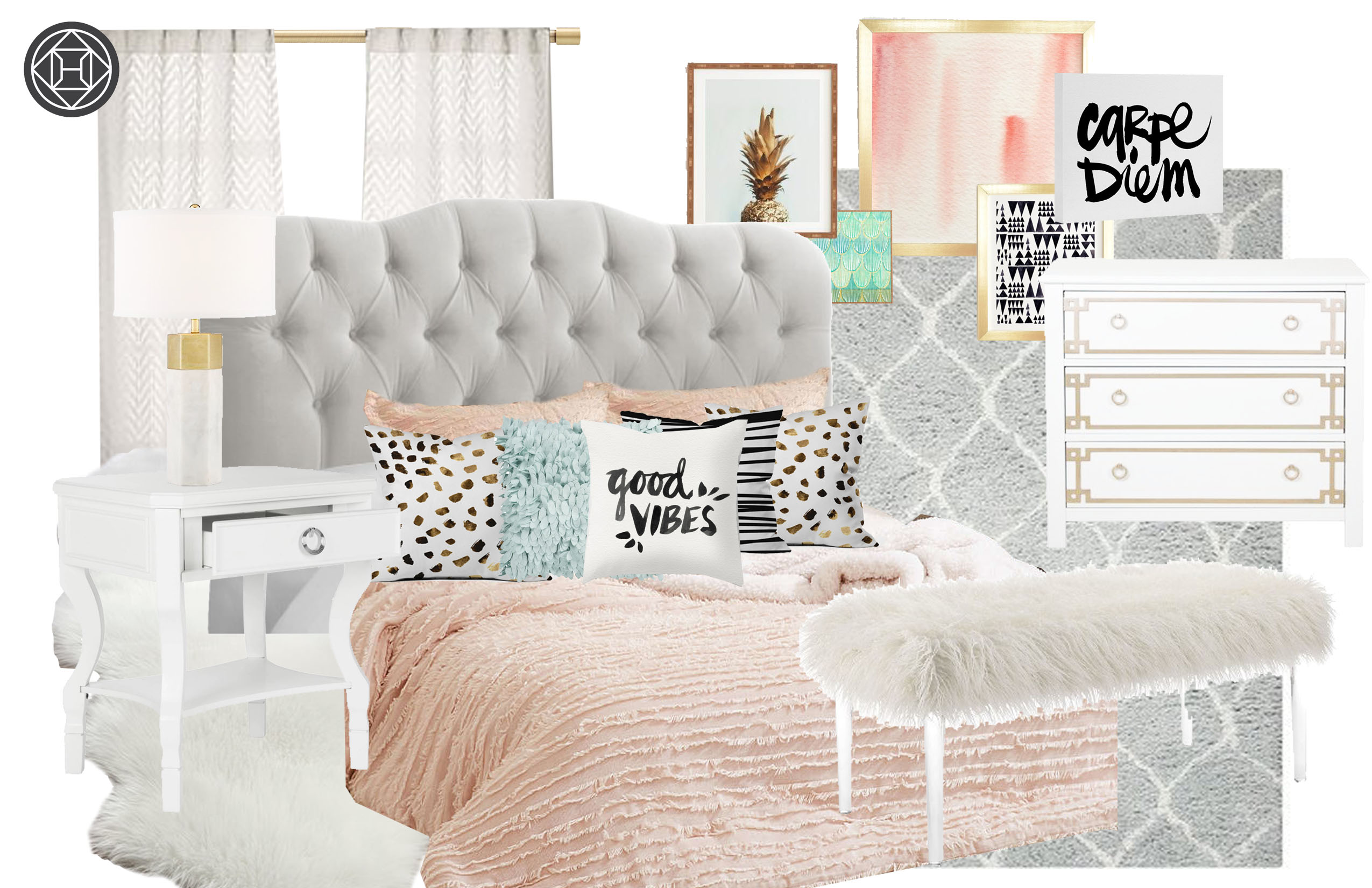 Modern, Preppy room Design by Havenly Interior Designer Corey