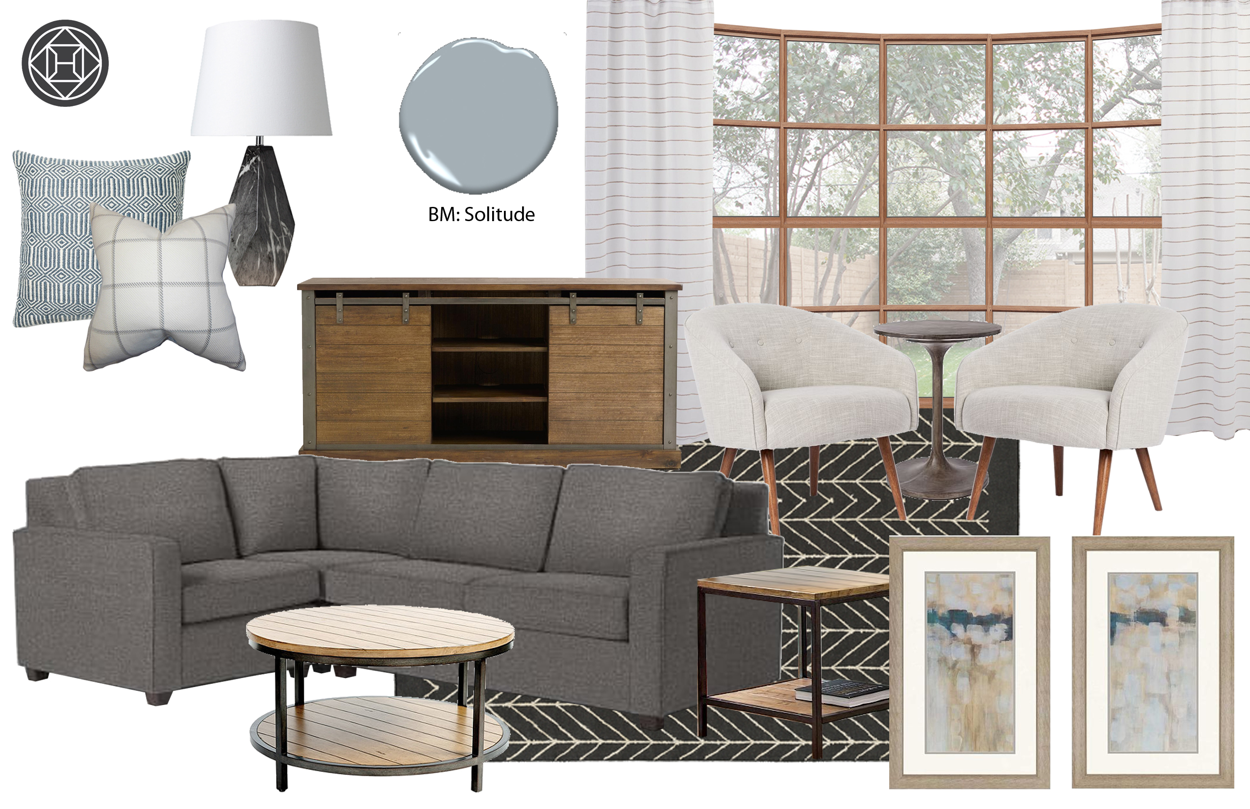 Modern transitional living room design by havenly interior