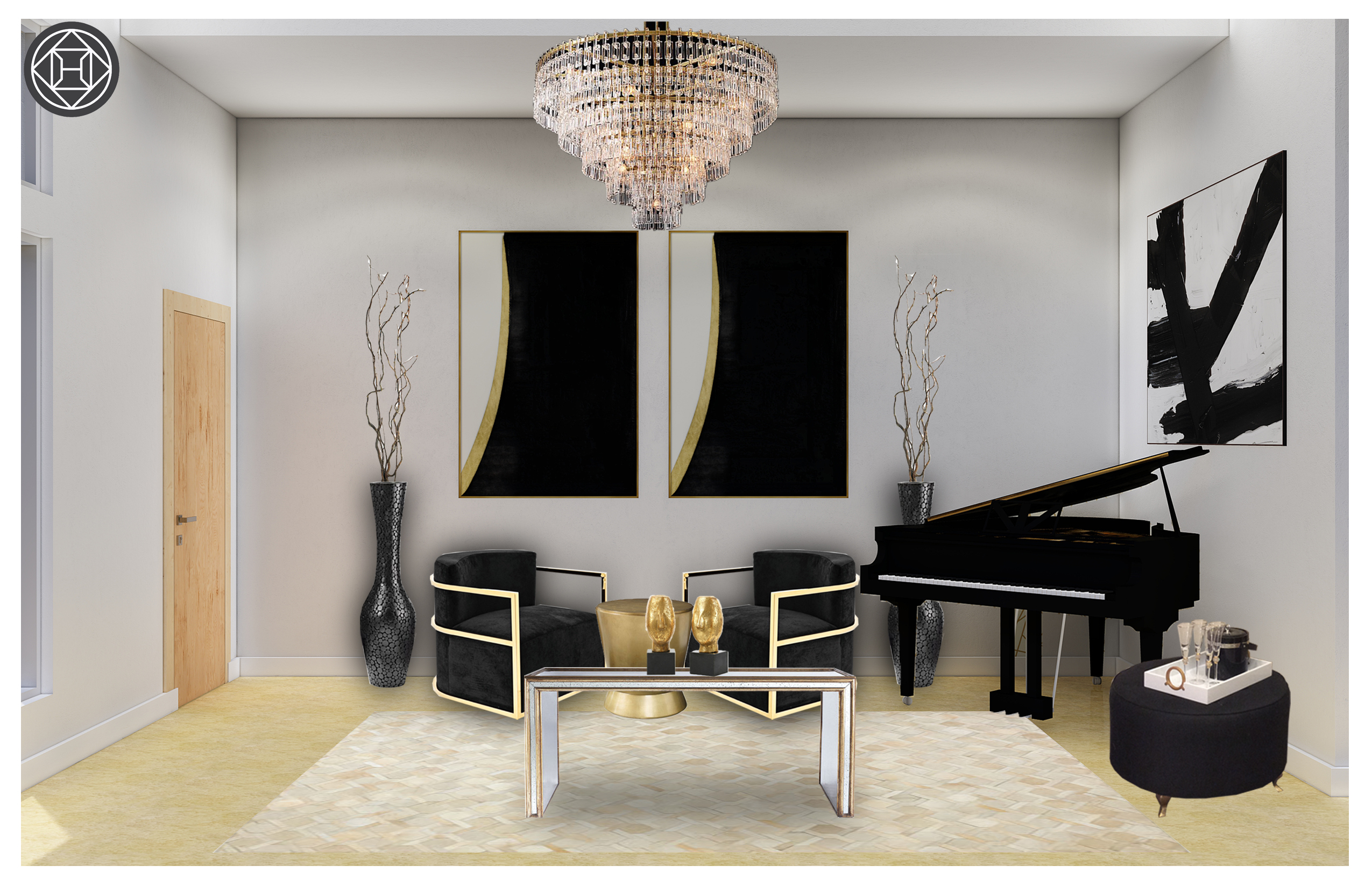 Glam Living Room Design By Havenly Interior Designer Julio
