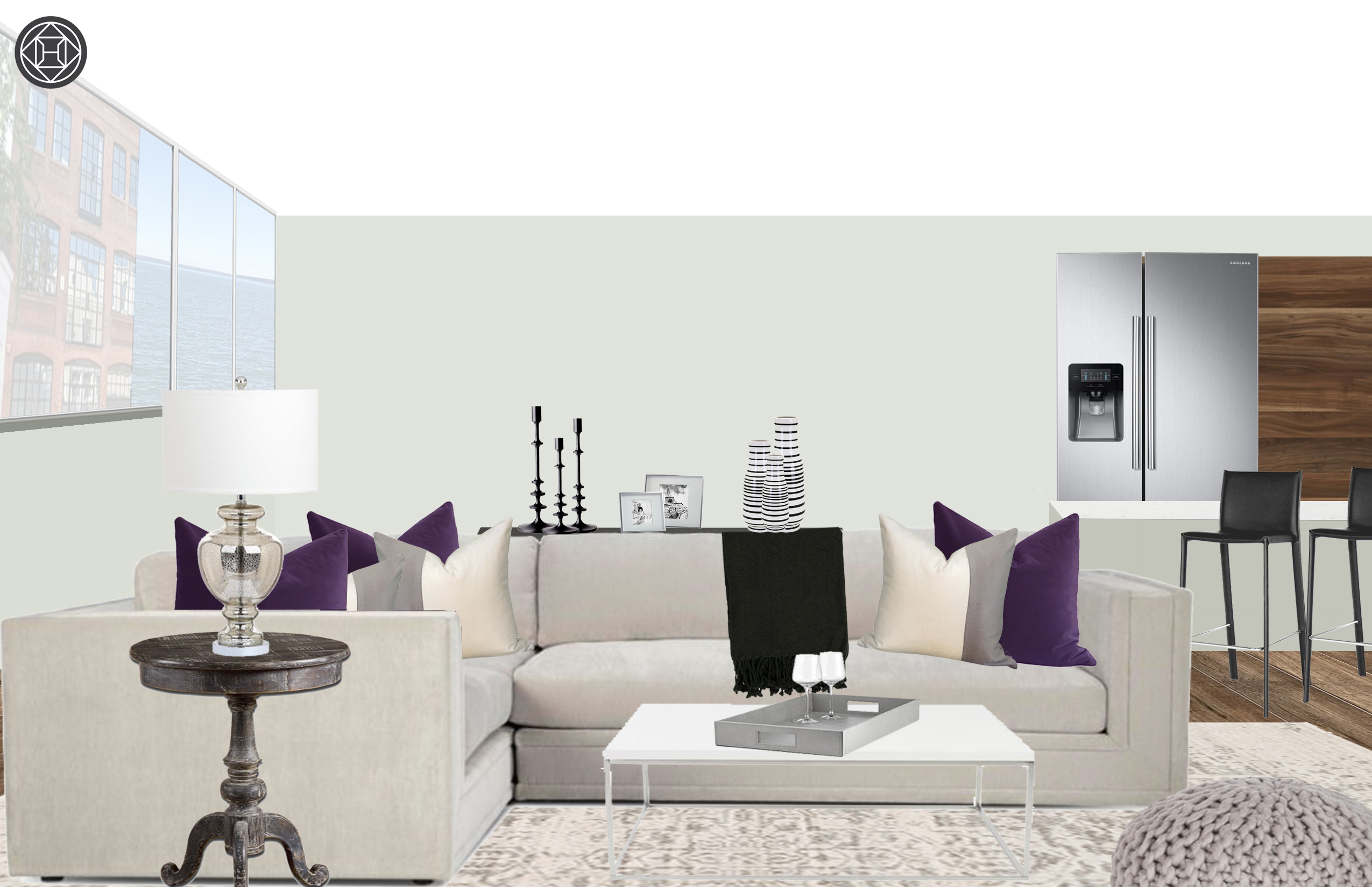Contemporary Modern Classic Glam Transitional Living Room
